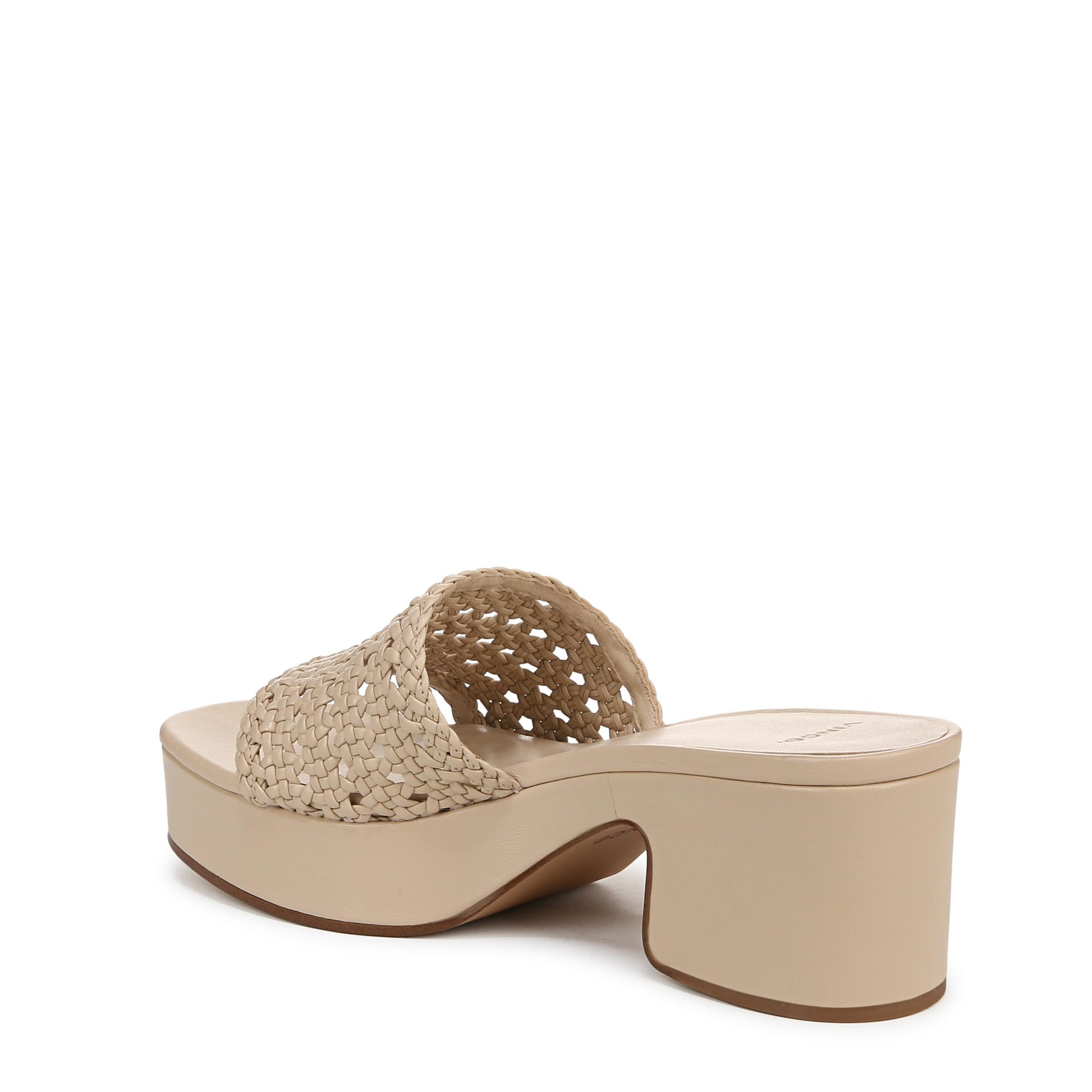 Vince Womens Margo Slide Sandal Birchsand Woven Leather 7 M