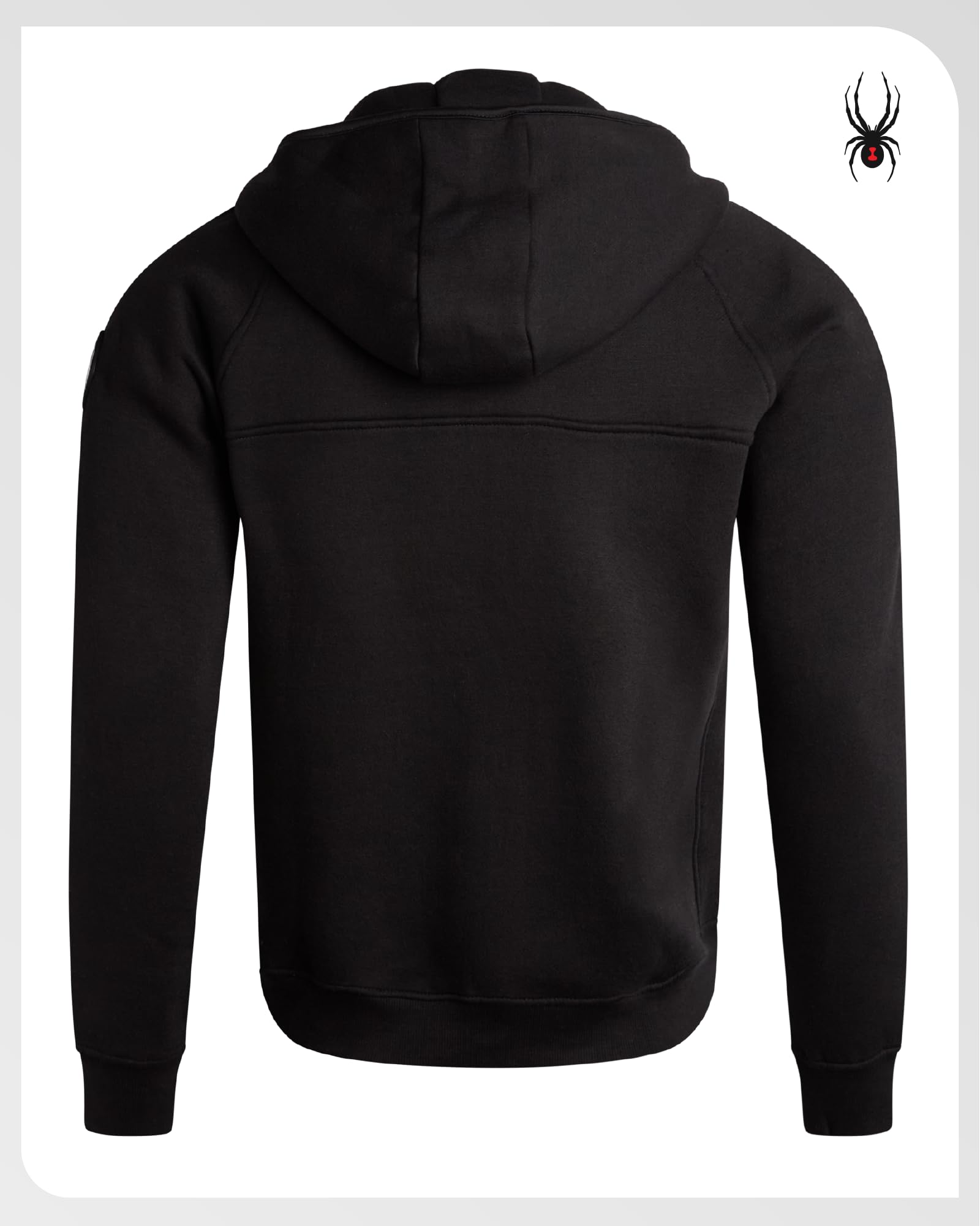 Spyder Mens Zip Up Hoodie - UPF30+ Super Soft Fleece Sweatshirt, Warm Athletic Hoodies for Men with Secure Zip Pockets (S-XL), Size Large, Jet Black
