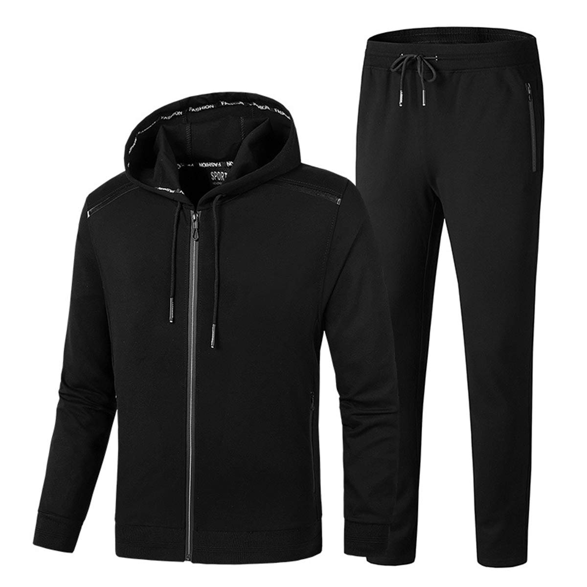 PRIJOUHE Men's Tracksuit Hooded Fitness Sport Suits Gym Hoodie 2 Piece Hoodies Joggers Sweatpants Sets Gym Jogging Tracksuits