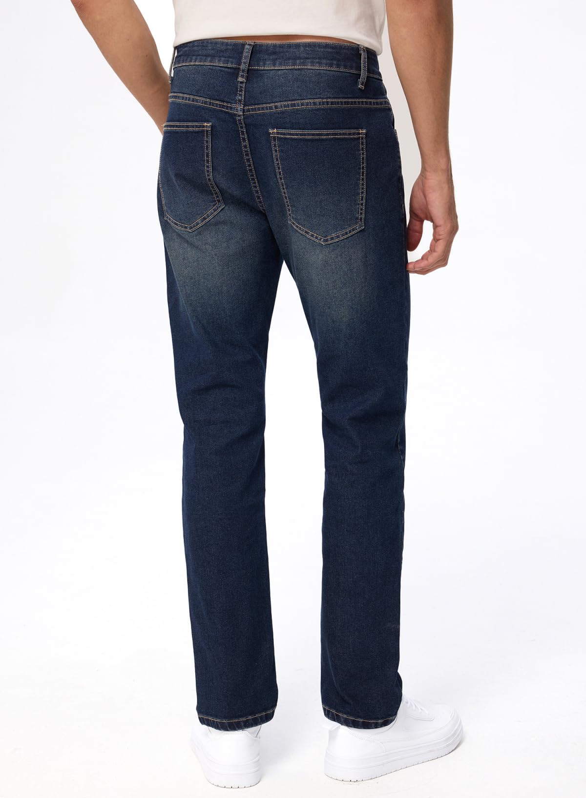 JMIERR Men's Jeans Classic Fit Comfort Flex Jean for Man Stretch Denim Jeans Straight Leg Pants with 5 Pockets, 2XL, Dirty Blue