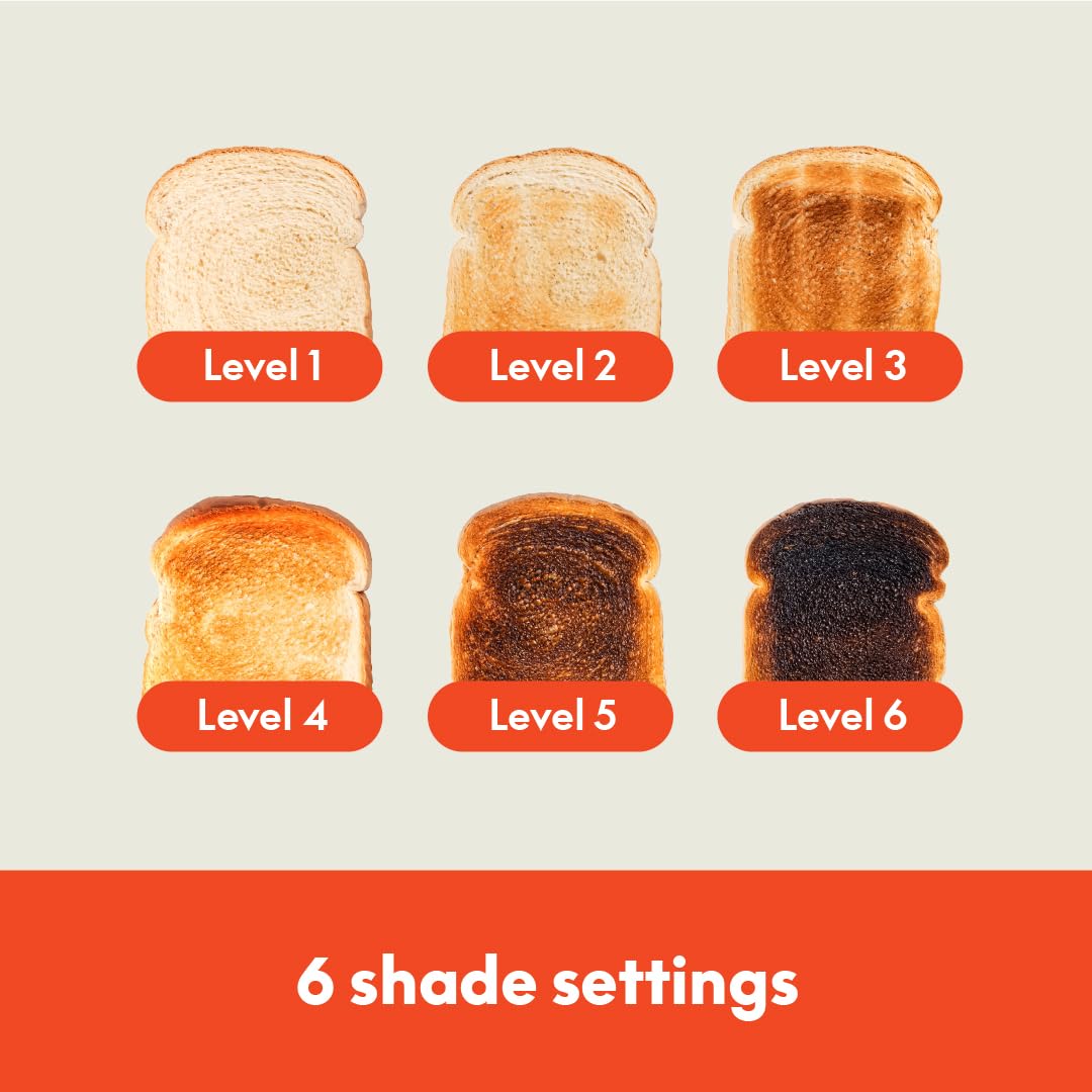 bella 2 Slice Slim Toaster, Fits-anywhere™ Kitchenware, 6 Setting Shade Control with Reheat & Cancel Buttons, Fits sourdough, 10” Long Slot, Anti Jam & Auto Shutoff, 900 Watt, Oatmilk