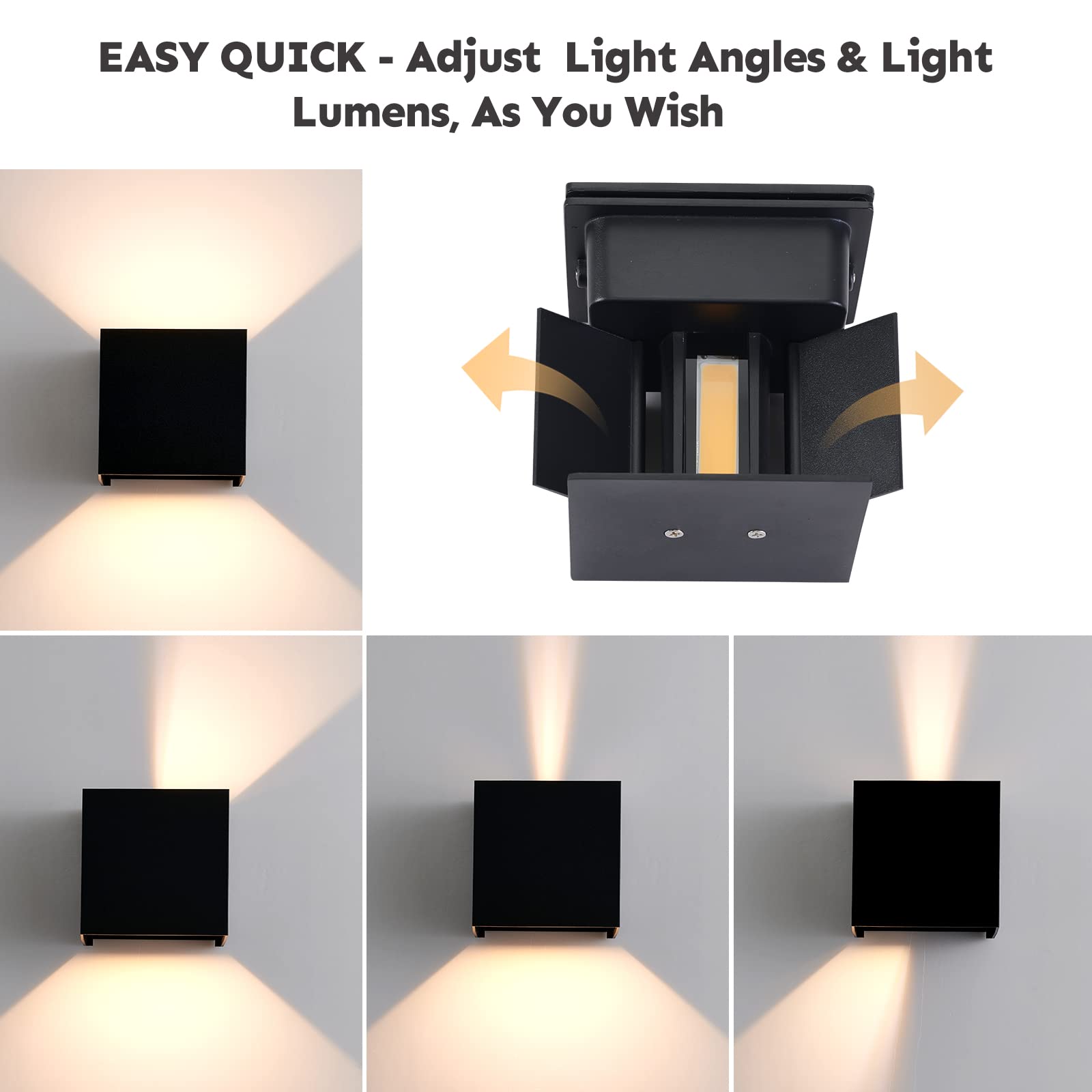 Scpitw Modern Wall Lights 4 PCS LED Wall Pack Light Waterproof Outdoor Sconces for Porch Patio