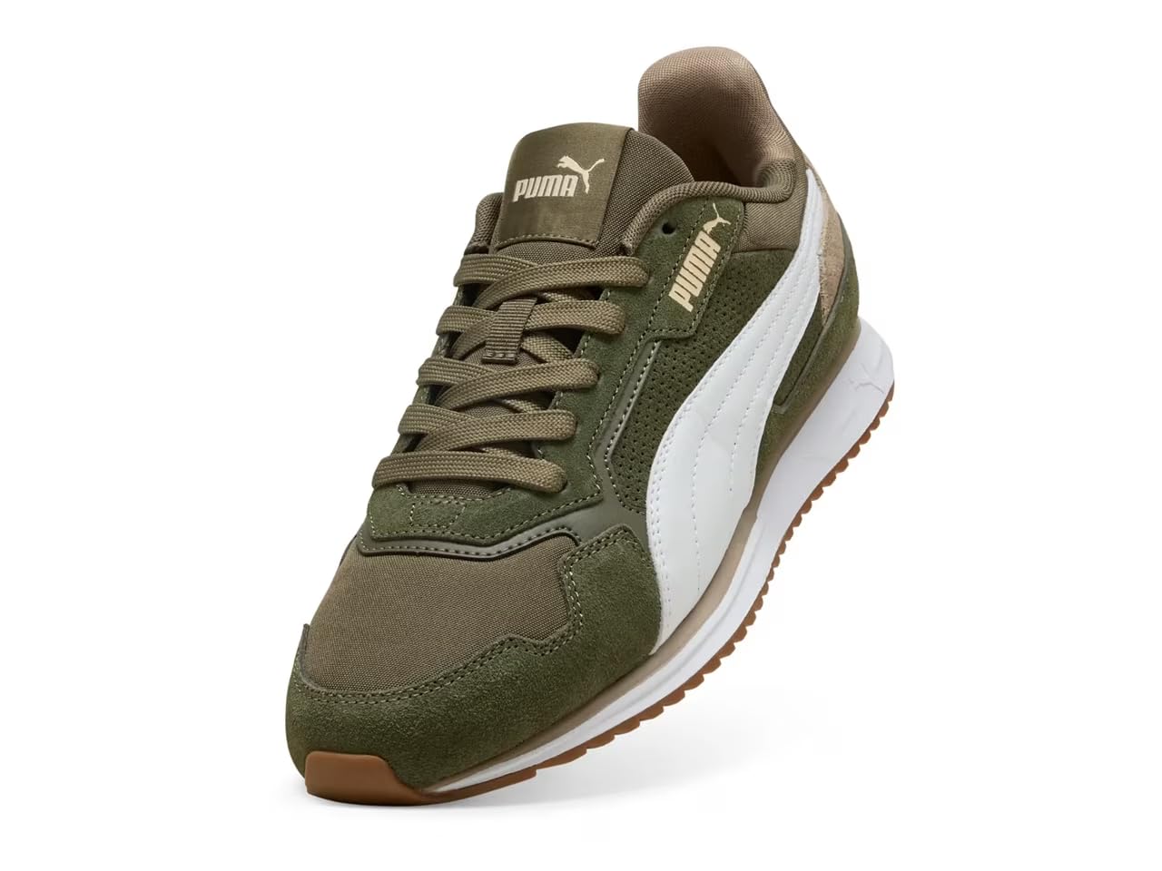 PUMA Men's ST Miler Shoes Sneaker, Loden Green-White-Gum AH25, 9.5