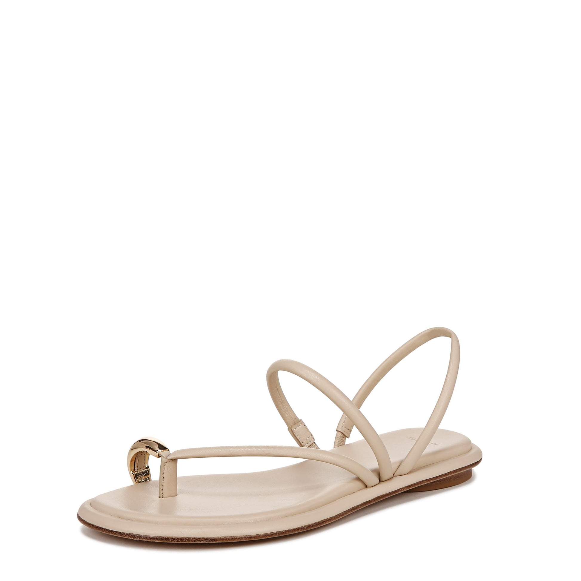 Vince Women's Lucila Flat Strappy Sandal Birch Sand Beige Leather 6.5 M
