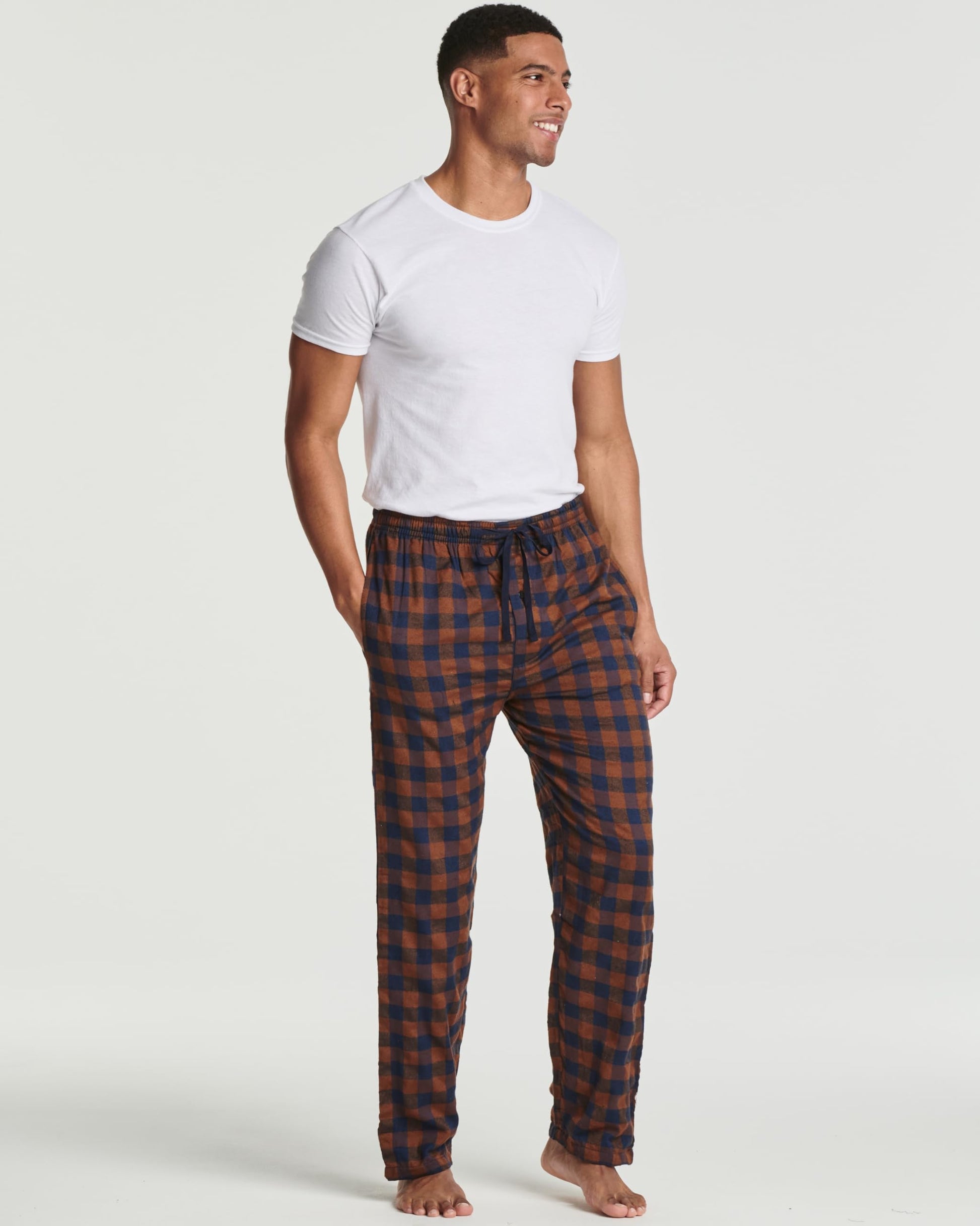 Real Essentials 3 Pack: Mens Pajama Pants Cotton Super Soft Pajamas Men Flannel Bottoms Fleece Buffalo Plaid Pj Gifts Lounge Pants Sleepwear Pijamas Hombres Essentials Woven,Set 8-XL