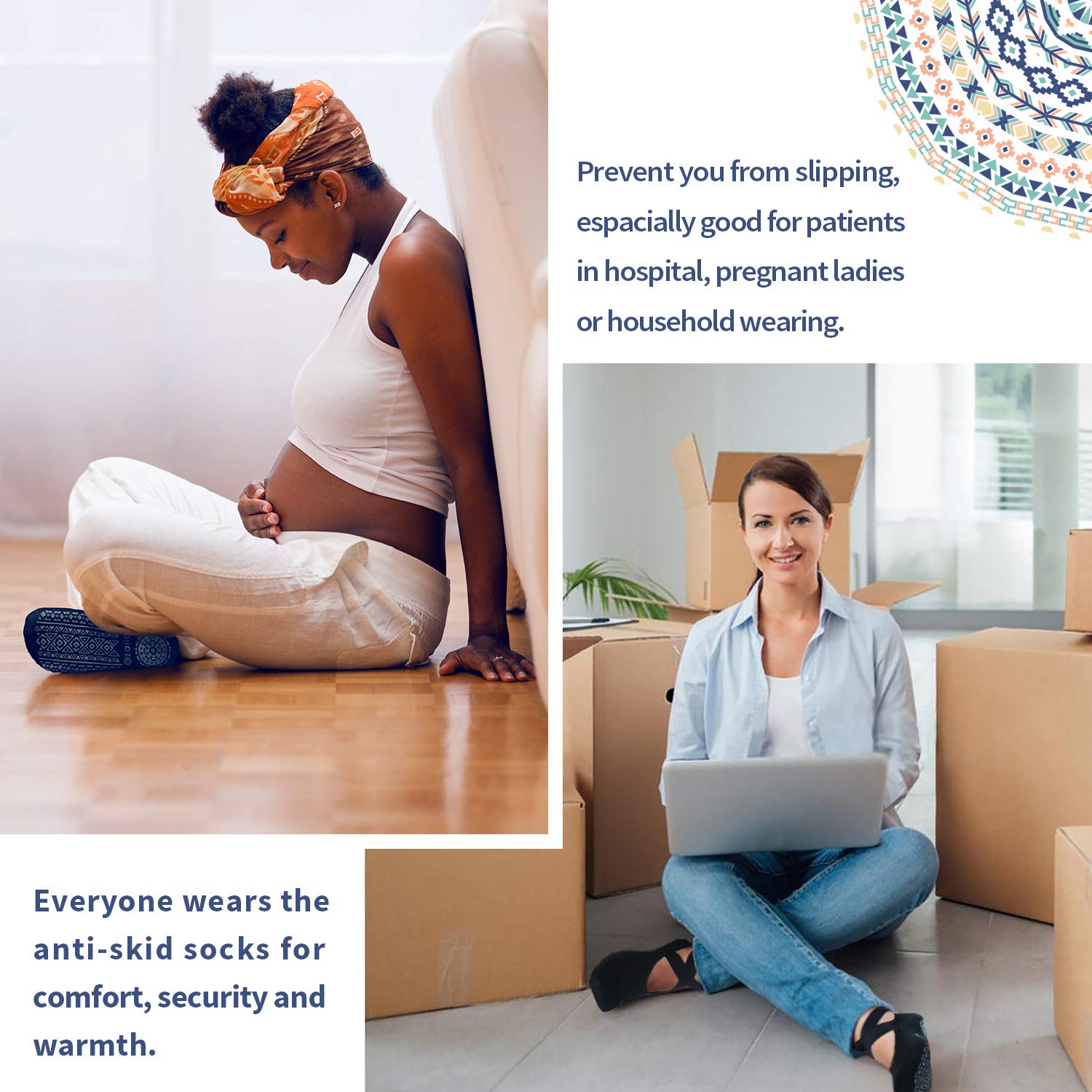 Ozaiic Non Slip Socks for Yoga Pilates Barre Fitness Hospital Socks for Women (3 Pairs - Olive Green/Black/Navy)