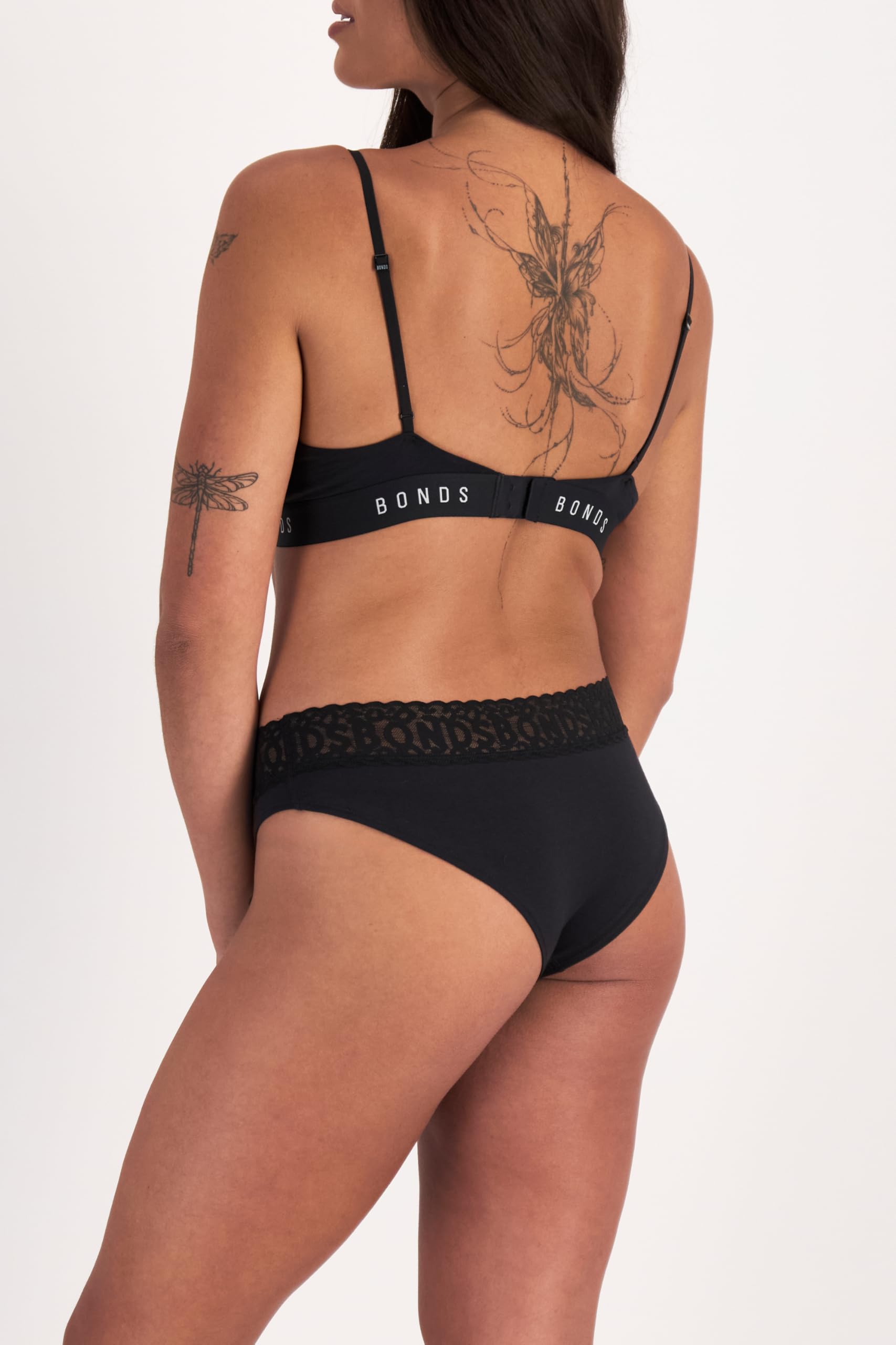 Bonds Women's Underwear Hipster Pack, Lace-Top Icons Hipster Panties for Women, Stretchy Cotton-Blend Underwear for Women, 3-Pack