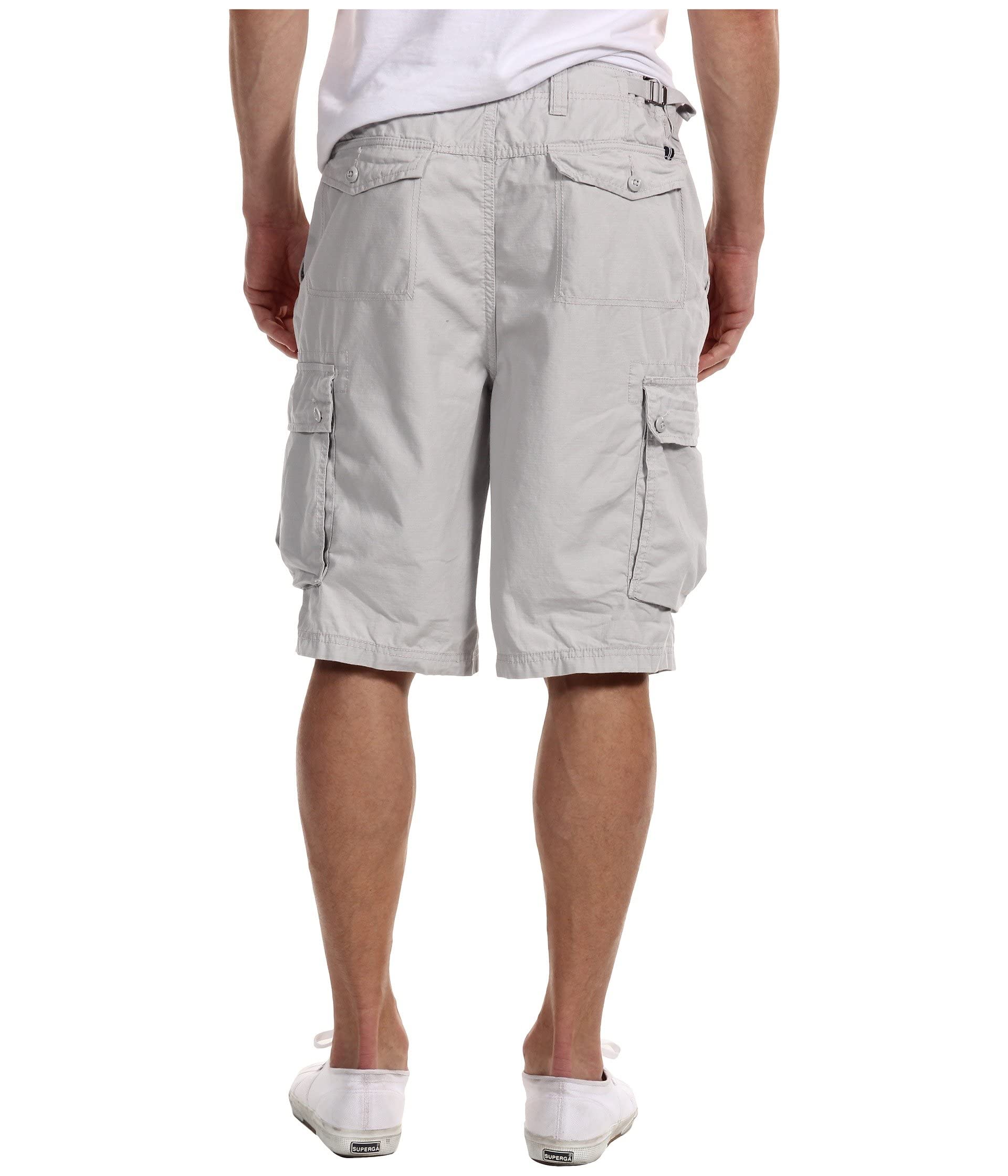 Nautica Mens Jeans CO. Ripstop Cargo Shorts- 6" Inseam, Pelican, 34 US