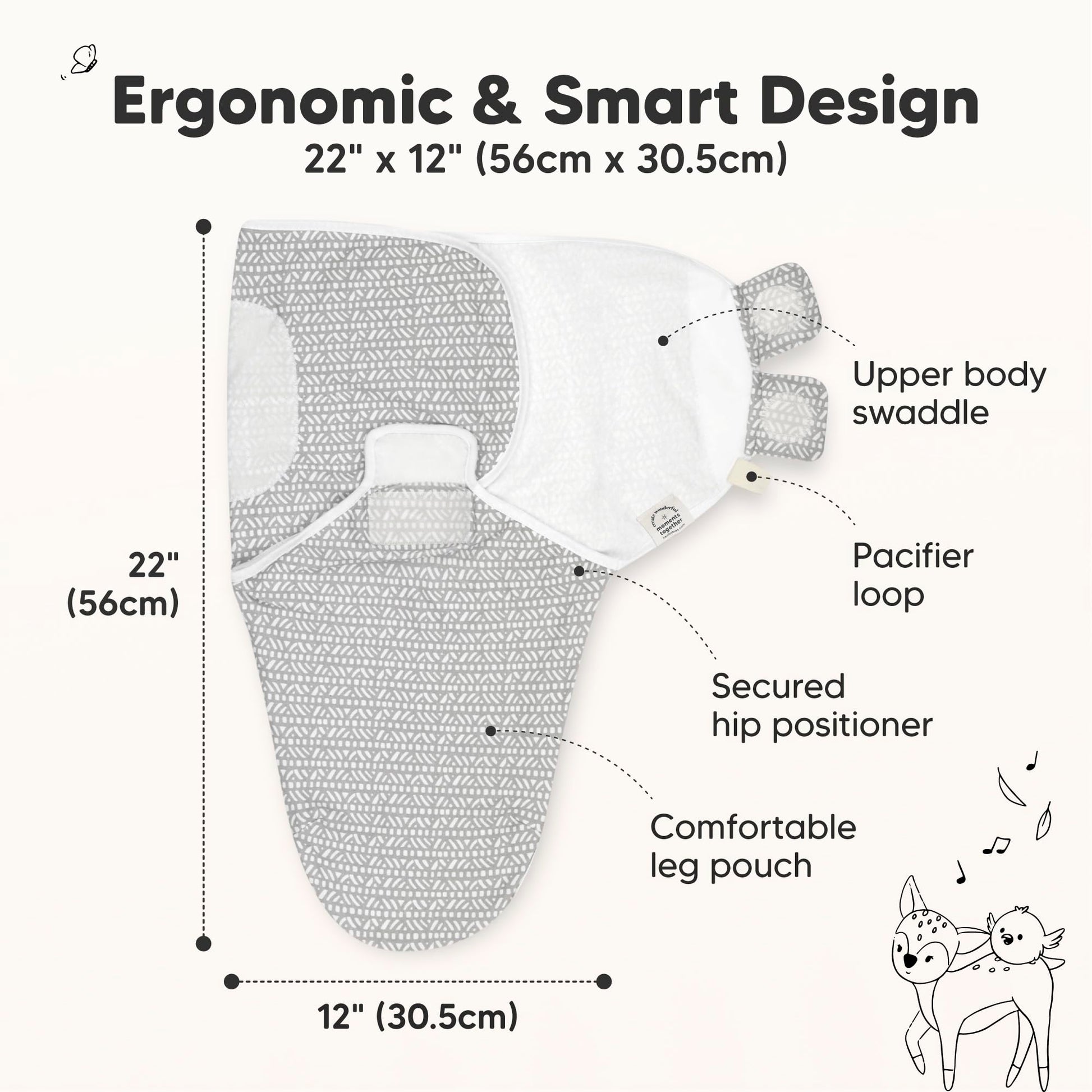 KeaBabies 3-Pack Organic Baby Swaddle Sleep Sacks - Swaddles for Newborns, Infant 0-3 Months, Baby Girls, Boys, Soft & Snug Newborn Sleep Sack, Nursery Swaddling Blankets (Nordic)