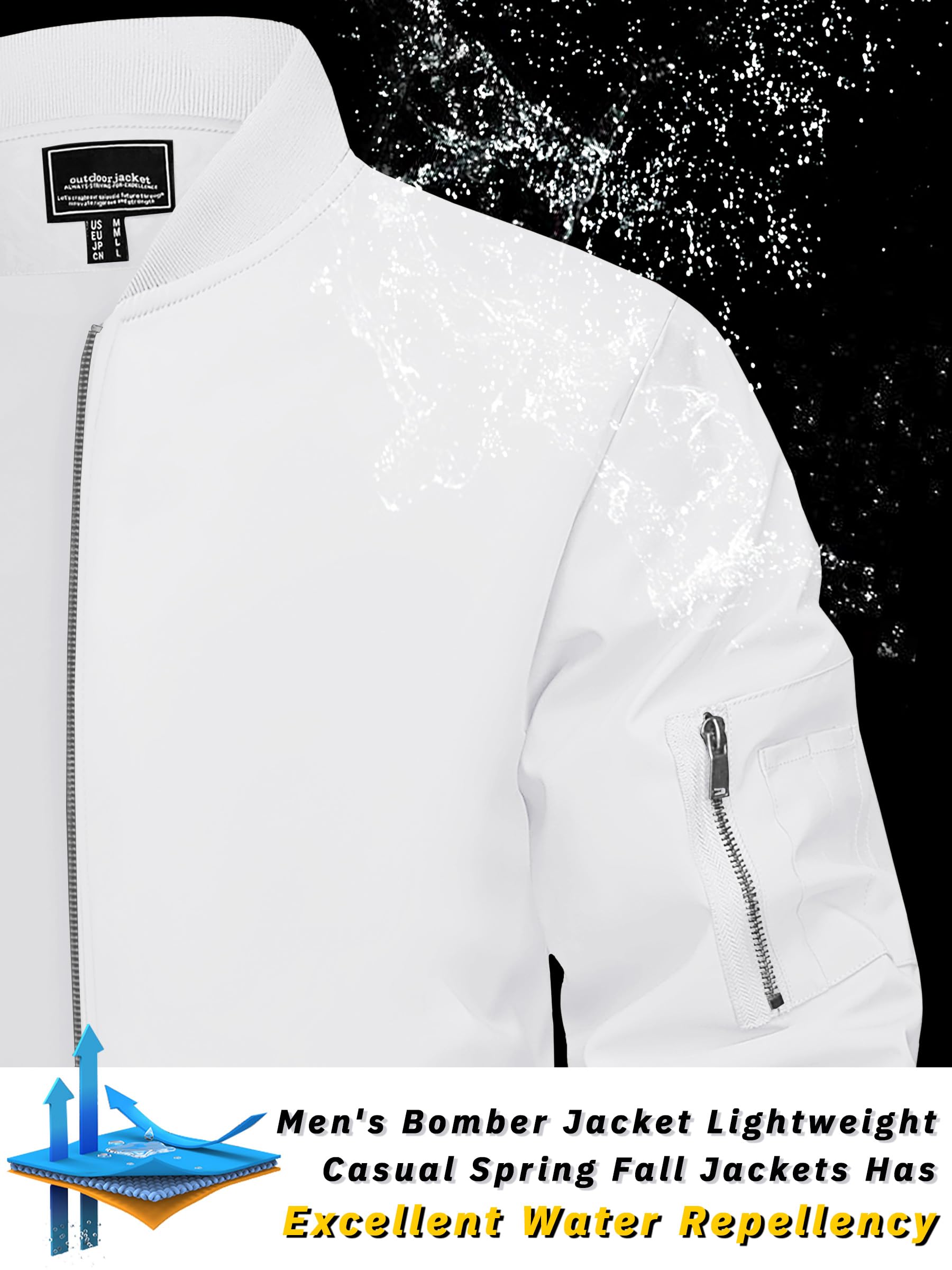 TACVASEN Jackets for Men Varsity Jackets for Men Fashion Coat Men's Casual Mens Spring-Jacket Lightweight Casual Windbreaker Zip Up Jacket