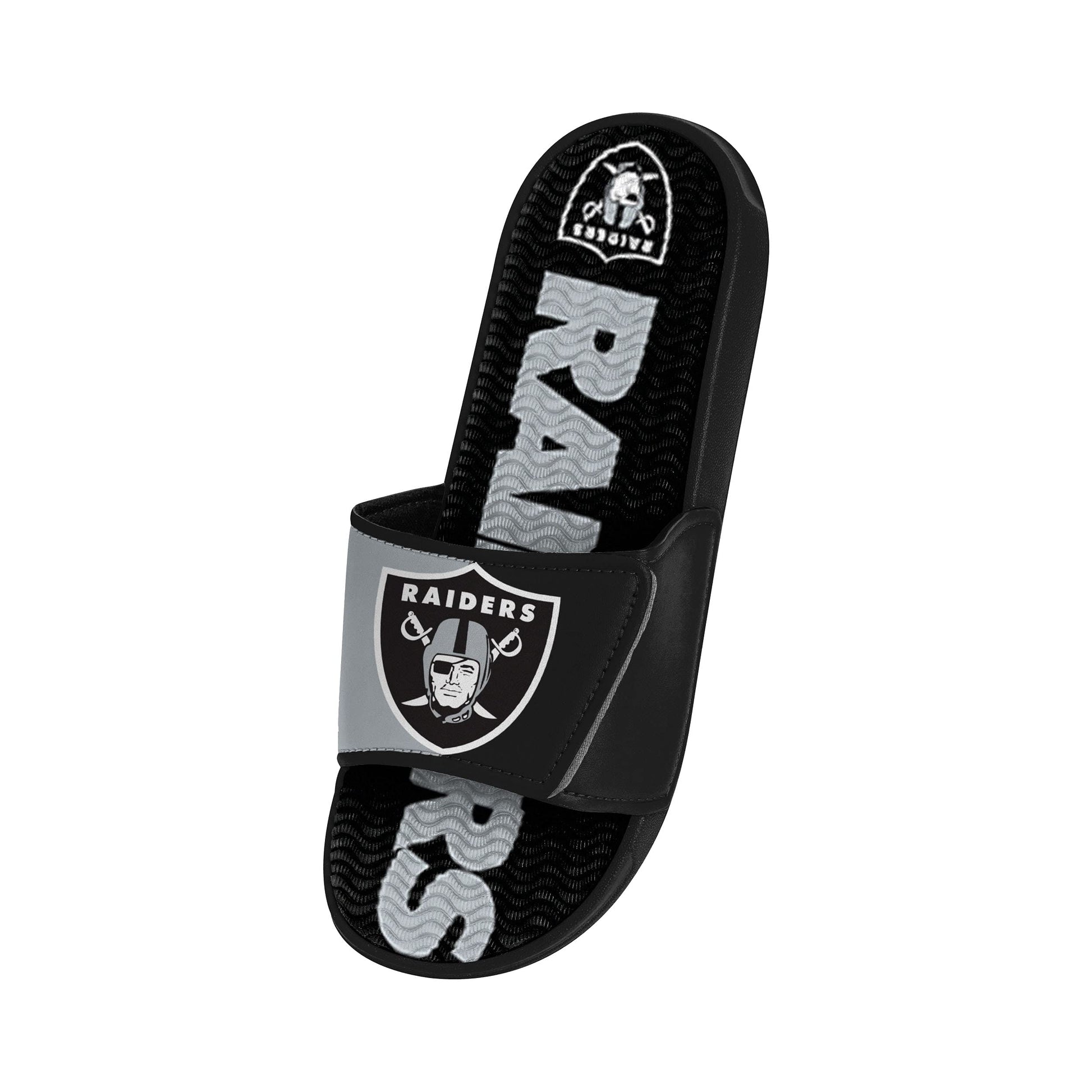 FOCO Las Vegas Raiders NFL Mens Colorblock Big Logo Gel Slides - M