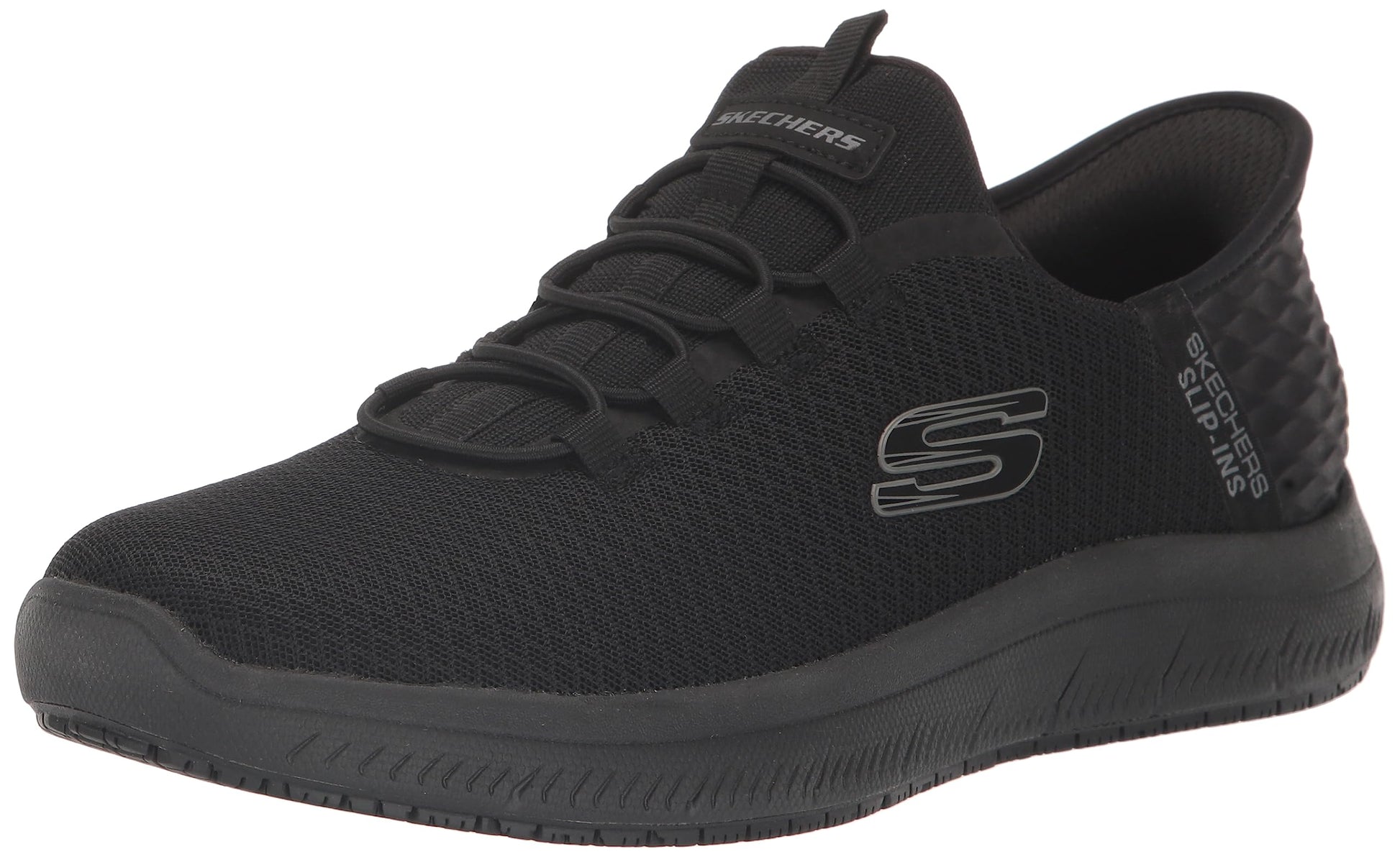 Skechers Men's Summits Colsin Sr Hands Free Slip-Ins Sneaker, Black, 10.5 Wide
