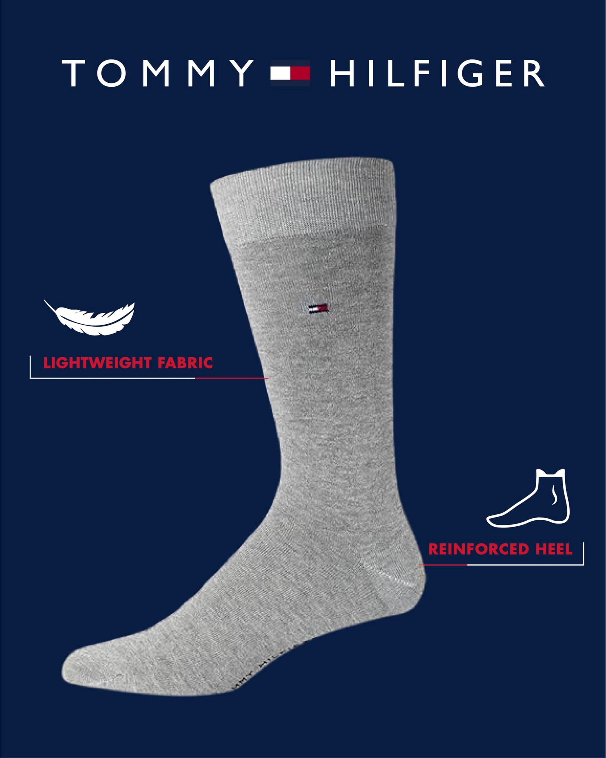 Tommy Hilfiger Mens Dress Socks - 10 Pack Comfort Stretch Breathable Casual Work Crew Socks for Men (Sizes: 7-12), Size 7-12, Heather Grey