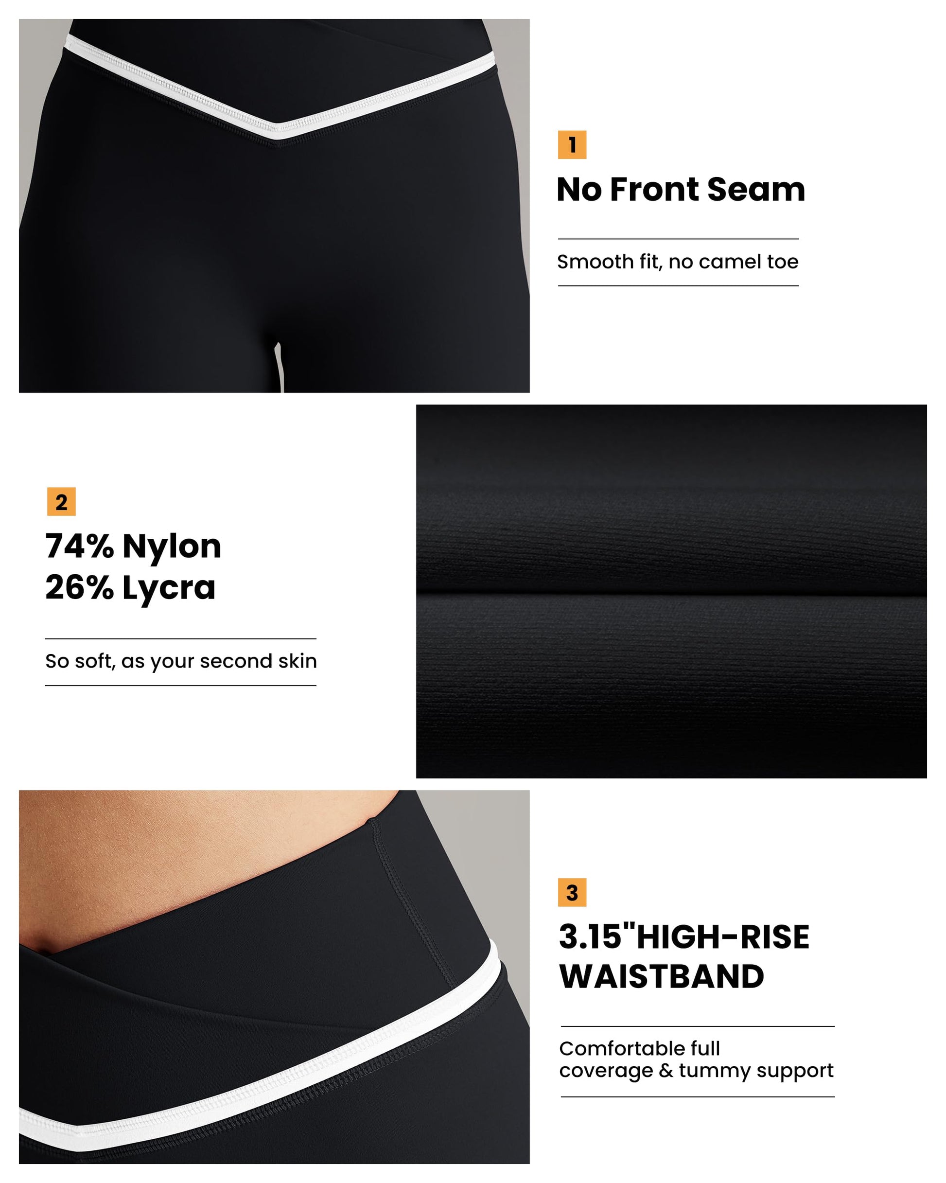 colorskin Women Biker Shorts Compression Crossover Seamless Workout Shorts 5 Inch High Waisted Fitness Athletic Shorts Running Sportswear Black M