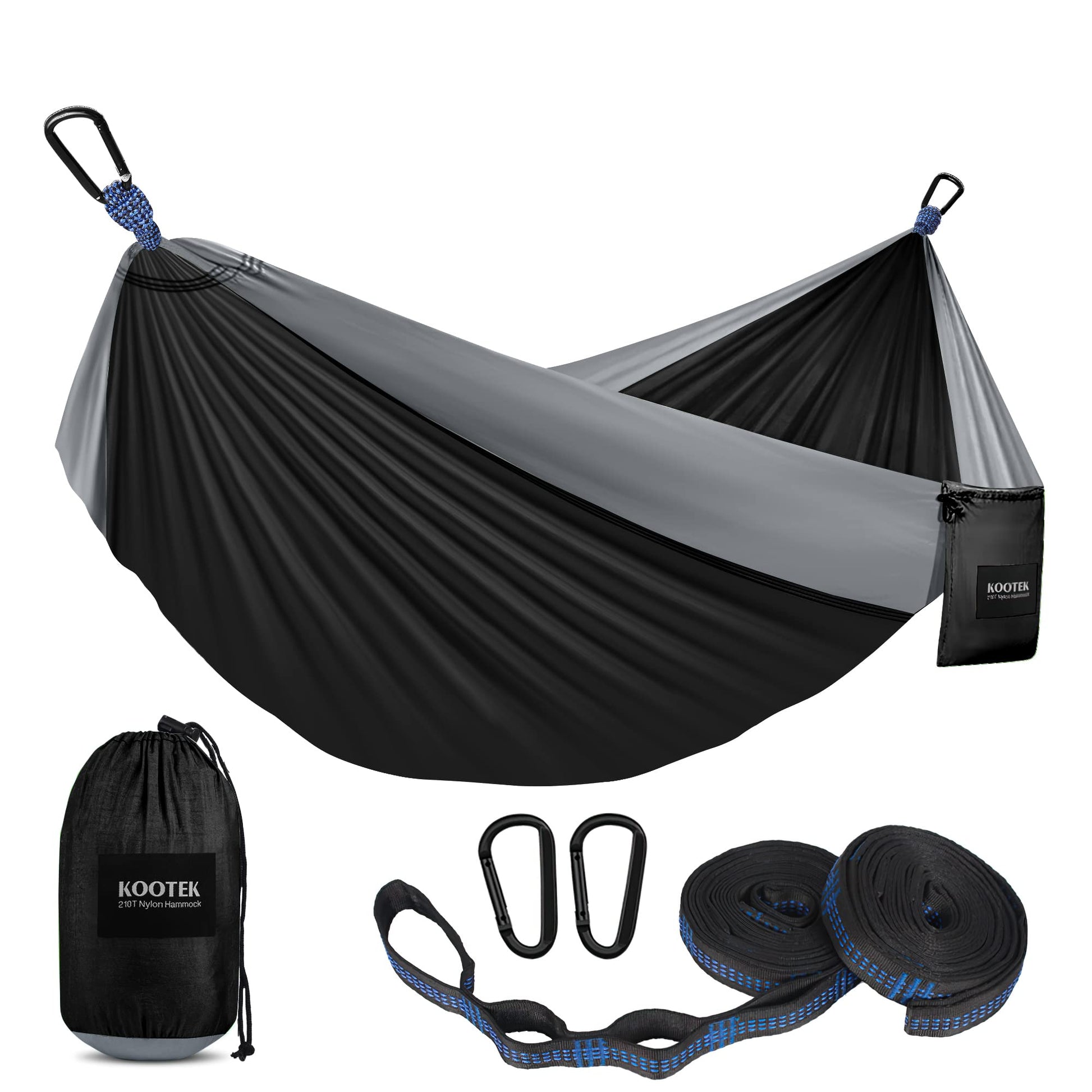 Kootek Camping Hammock 500 lbs Capacity, Portable Hammocks with Tree Straps & Attached Carry Bag, Camping Essentials Gear, Perfect for Outside Indoor Hiking Beach Backpack Travel