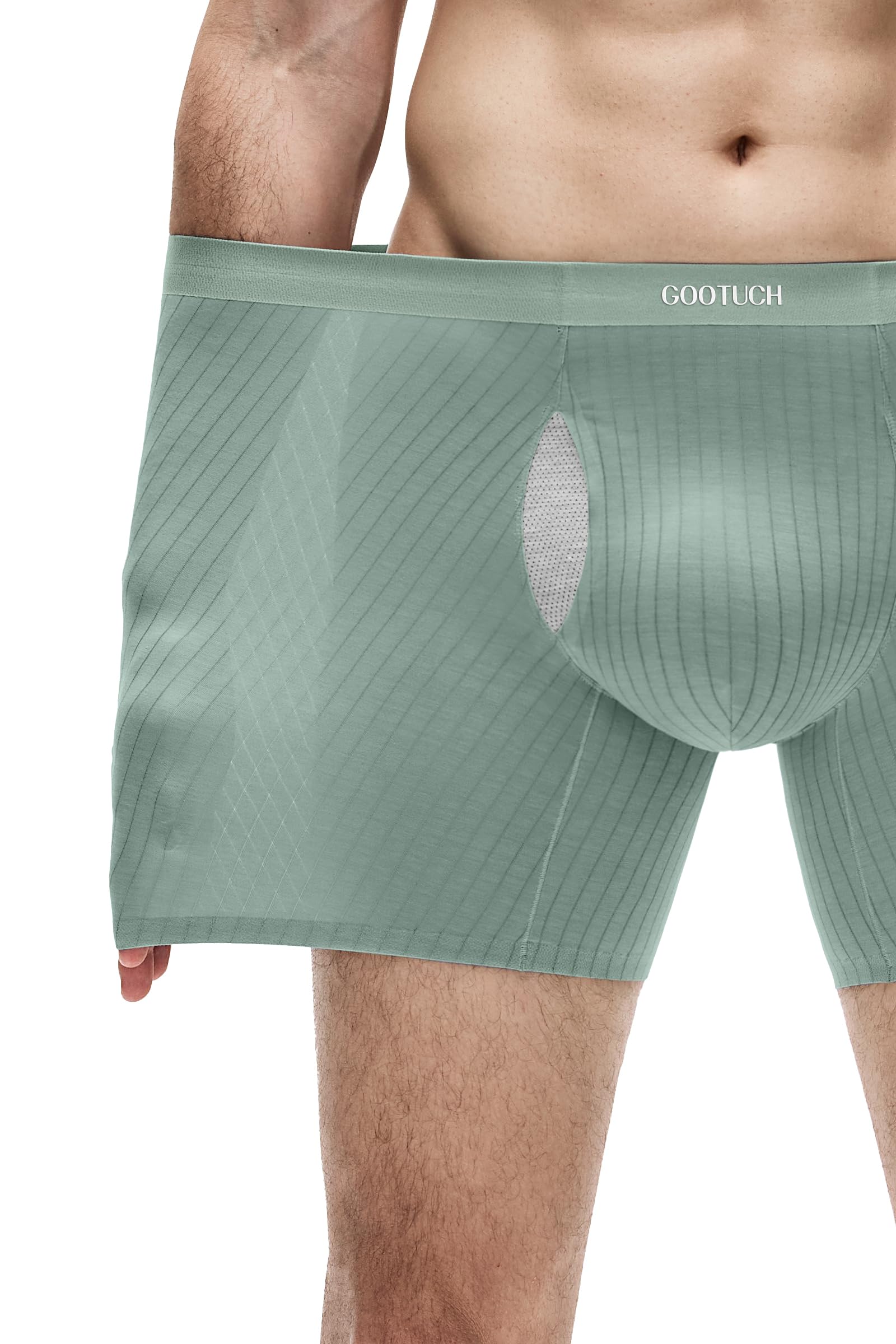 GOOTUCH Mens Underwear Briefs Odor Control, Moisture Wicking Ultra-Stretch Seamless Modal Underwear, Silver-Ion Tech(Black/Dark Gray/Green/Grey Blue, L)