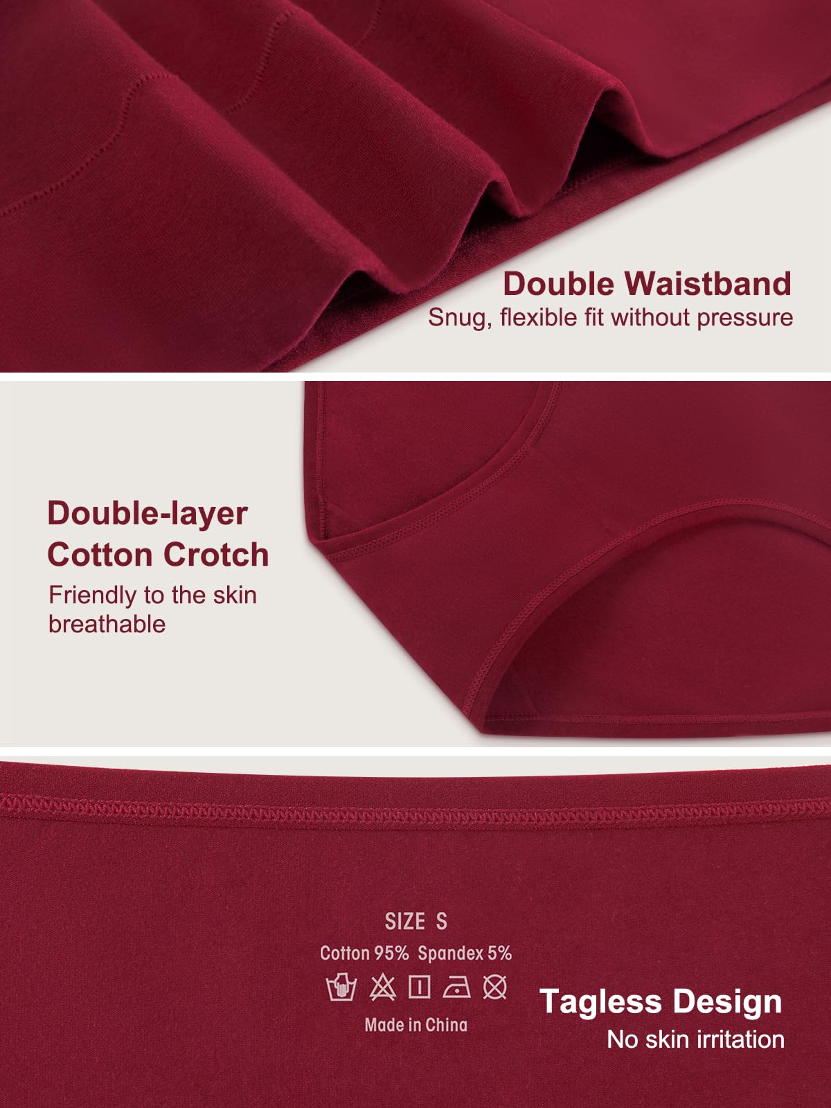 Vevmon Cotton Underwear for Women High Waisted Full Coverage Briefs Soft Ladies Panties 5 Pack (US, Alpha, Medium, Regular, Regular, A-5 Pack 5 Colors)