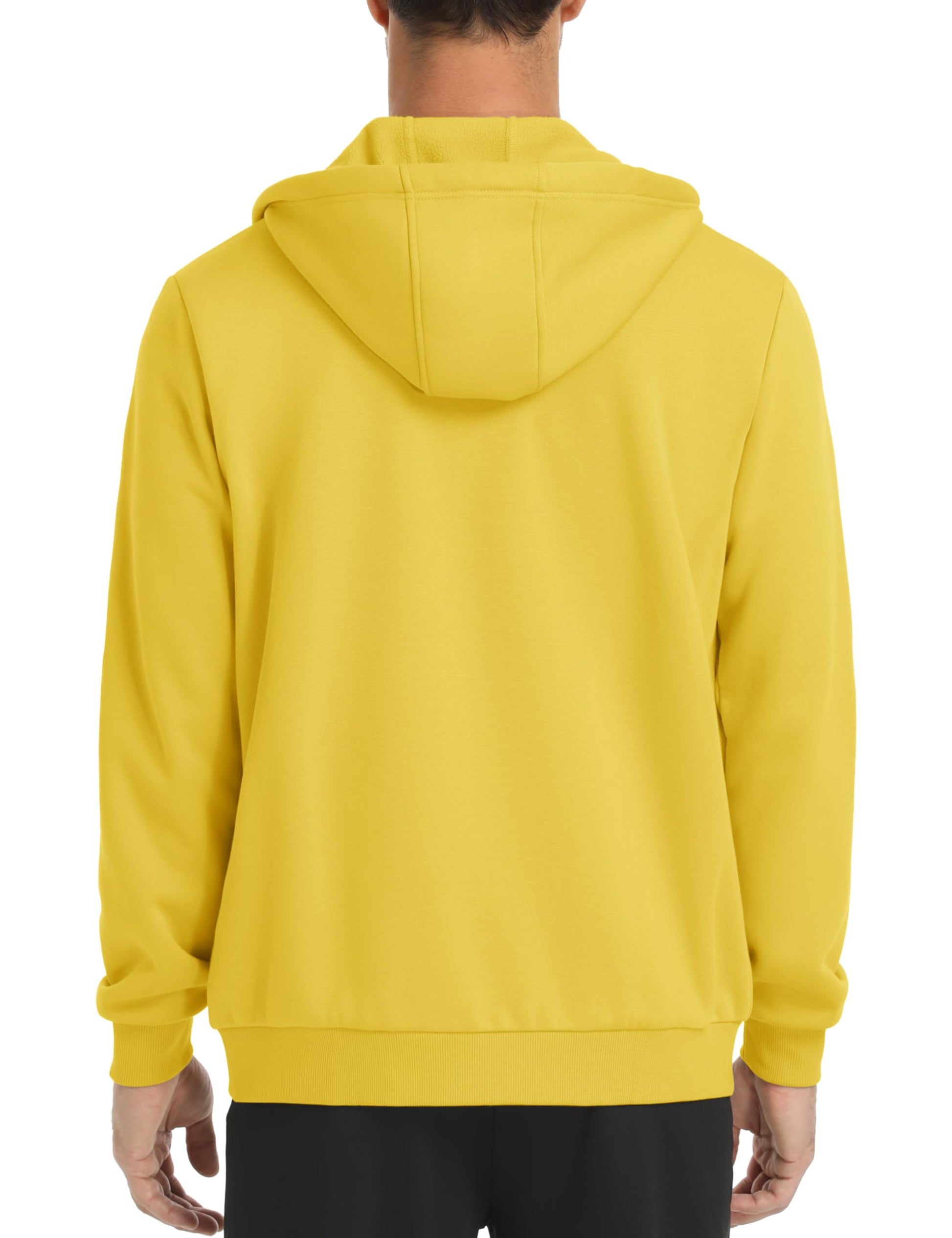 TACVASEN Mens Full Zip Hoodie Fleece Sweatshirt Hoodies Casual Jacket Zipper Hoodies Outdoor Athletic Yellow M