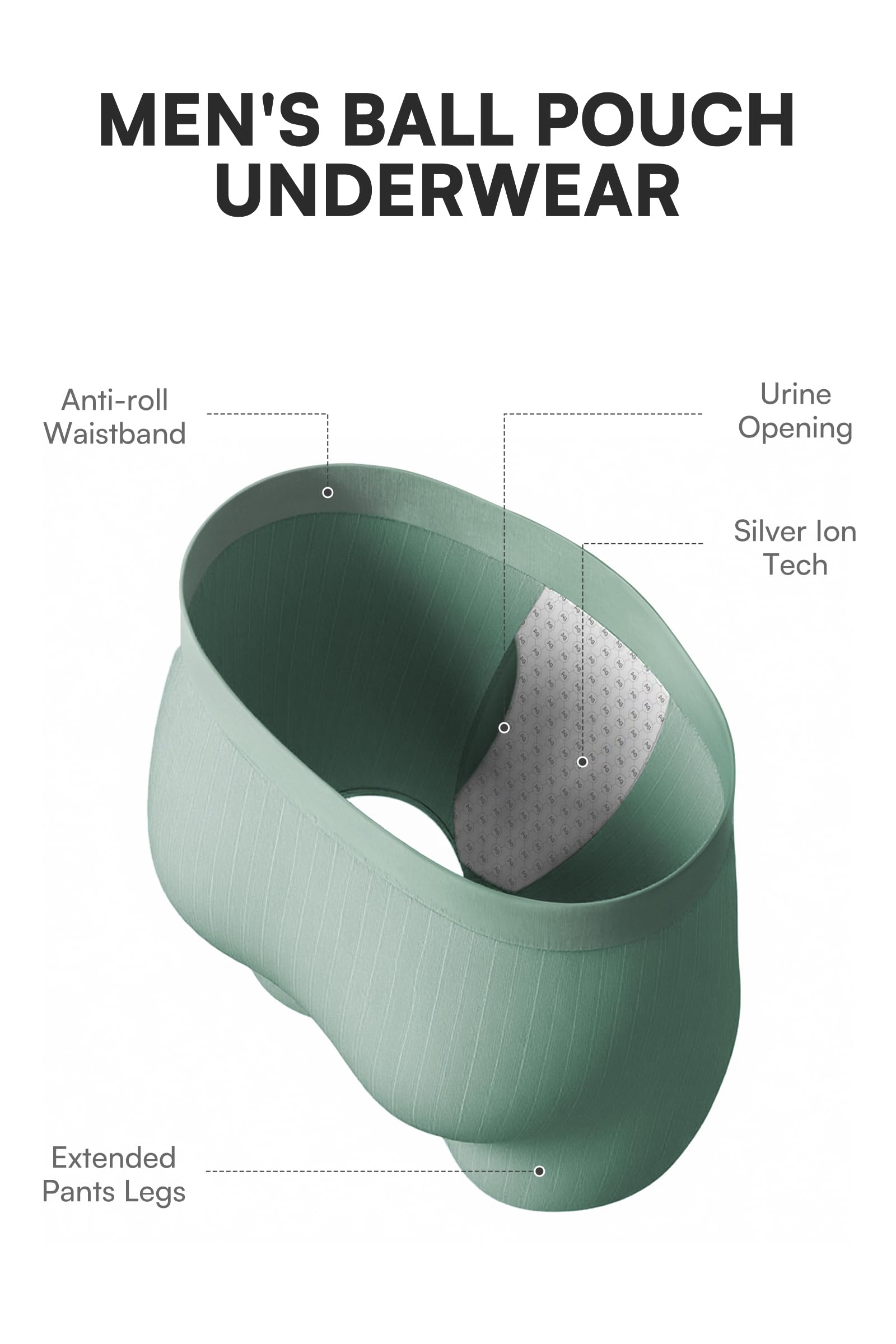 GOOTUCH Mens Underwear Briefs Odor Control, Moisture Wicking Ultra-Stretch Seamless Modal Underwear, Silver-Ion Tech(Black/Dark Gray/Green/Grey Blue, L)