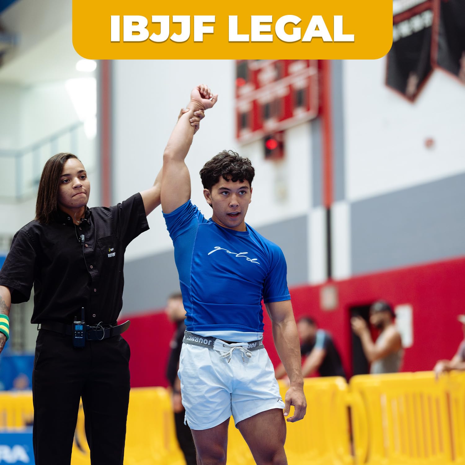 Gold BJJ Foundation Rash Guard - Ranked No-Gi and Gi Jiu Jitsu Rashguard (Short Sleeve, Black, L)