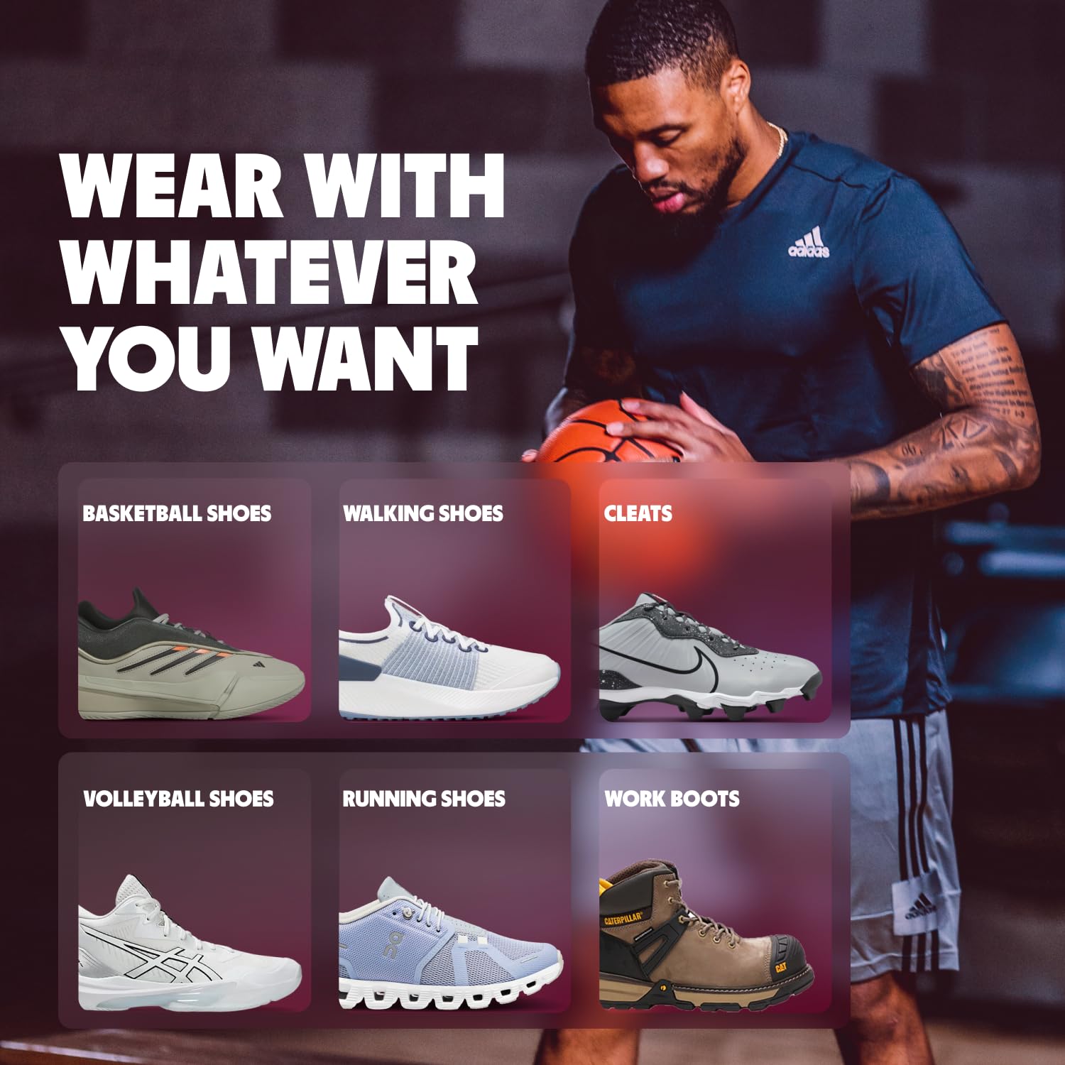 MOVE Game Day Pro- Ultimate Performance Sports Insoles for Basketball, Volleyball, Football, Tennis, Athletics, Baseball, Running, and Active Lifestyle. Extra Shock Absorption (M 9-9.5/WM 10.5-11)