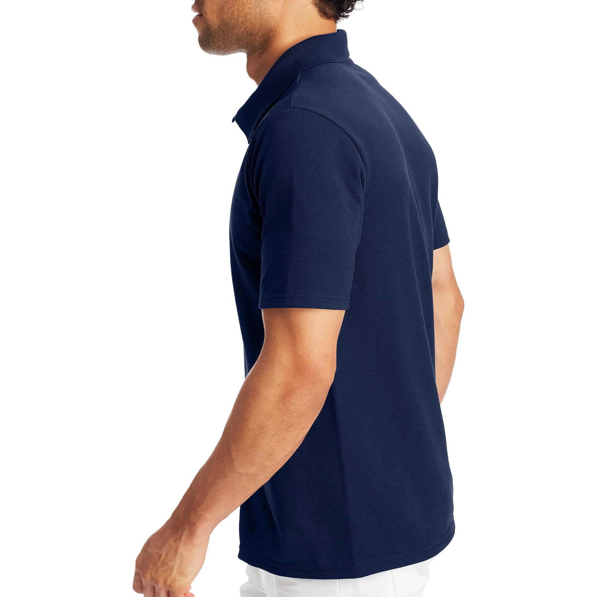 Hanes Men's Short Sleeve X-Temp W/ FreshIQ Polo, Navy, Large