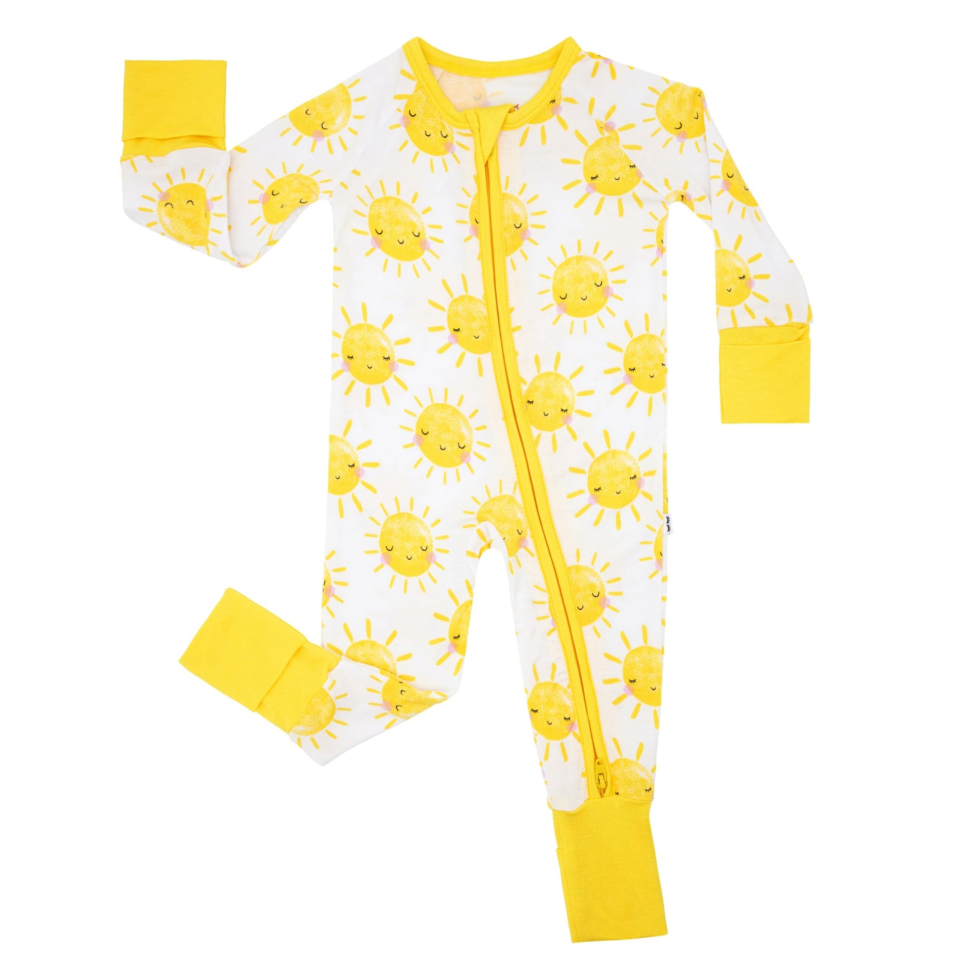 Little Sleepies Pajamas for Baby Boys & Girls, Viscose from Bamboo Baby Pajamas, Snug Sleeper, Toddler PJs, 2-Way Zipper, Sunshine, 12-18M