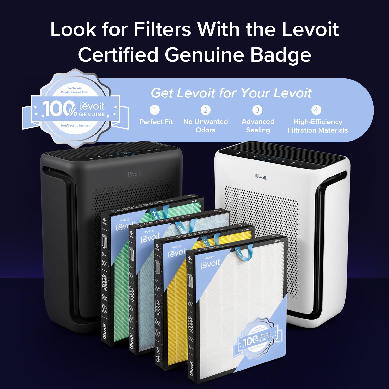 LEVOIT Air Purifiers for Home Large Room Up to 1875 Ft² with Washable Pre-Filter, AHAM VERIFIDE, Air Quality Monitor, HEPA Sleep Mode for Allergies, Pet Hair in Bedroom, Vital 200S-P, White