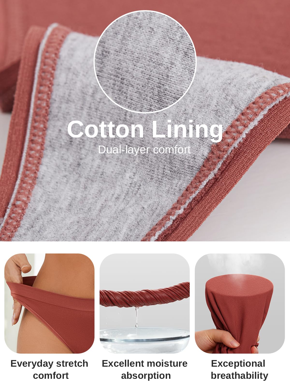 linccure Breathable Seamless Thongs: Comfortable Women's Underwear 5-Pack (US, Alpha, Medium, Regular, Regular, A 5 Colors 5-Pack)