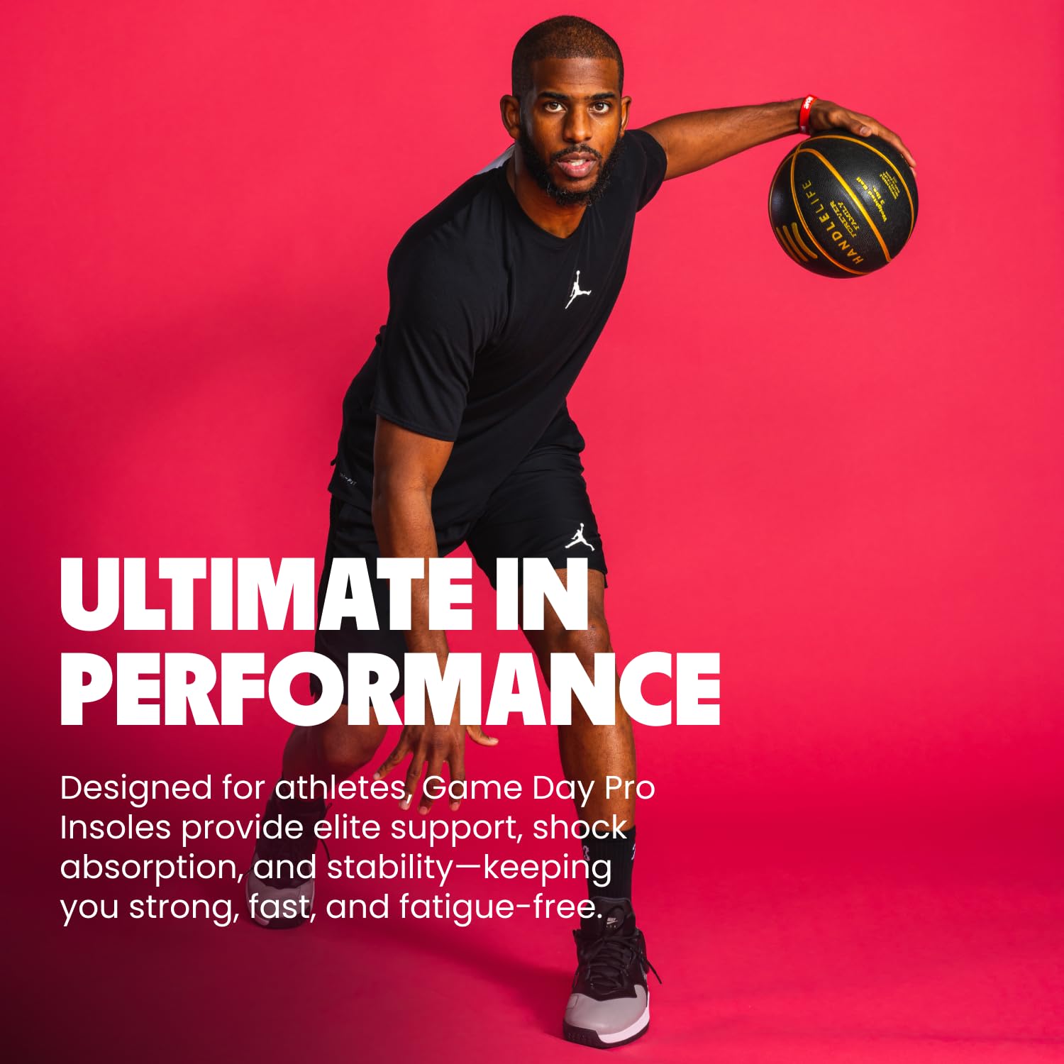 MOVE Game Day Pro- Ultimate Performance Sports Insoles for Basketball, Volleyball, Football, Tennis, Athletics, Baseball, Running, and Active Lifestyle. Extra Shock Absorption (M 9-9.5/WM 10.5-11)