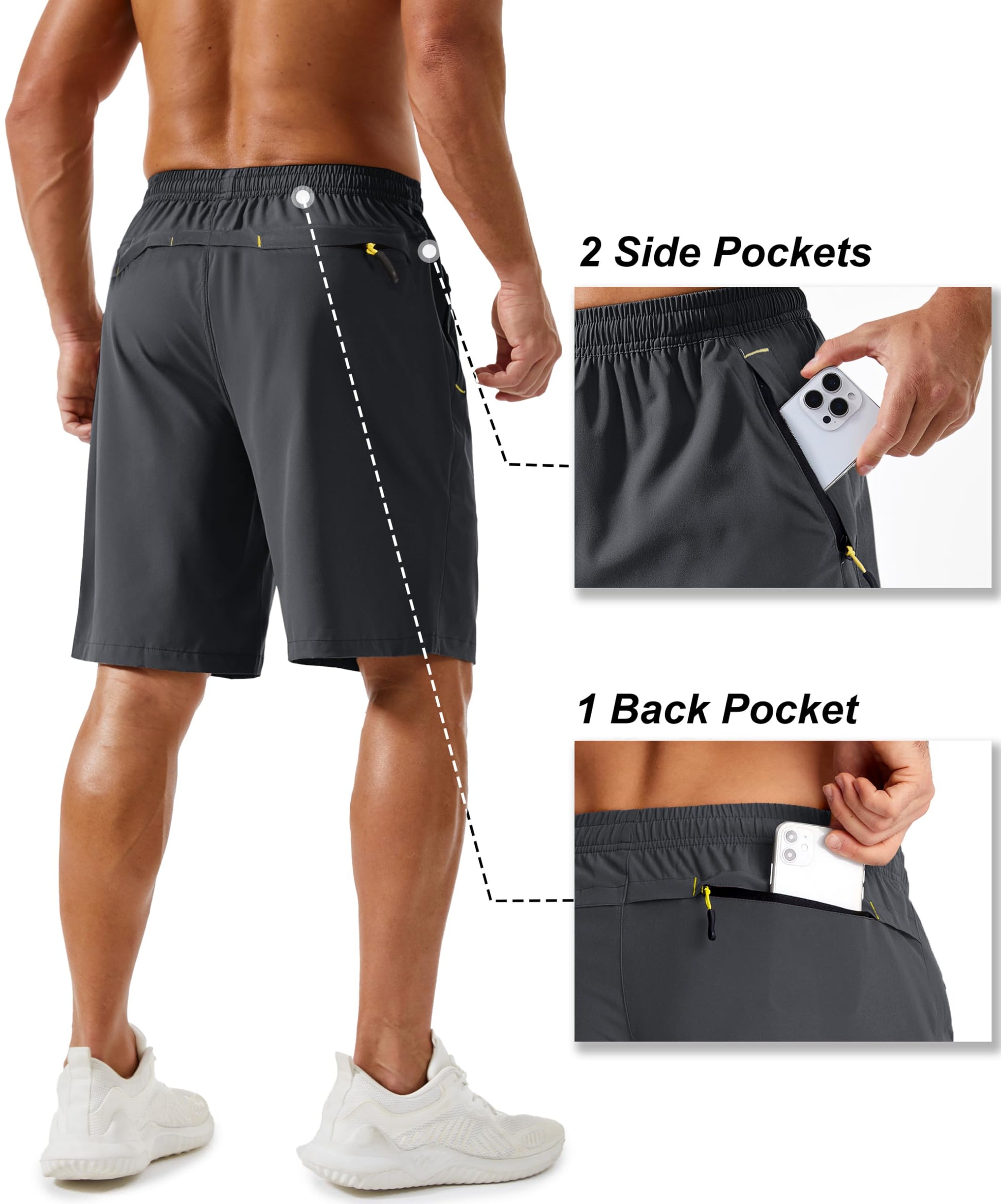 TACVASEN Mens Gym Athletic Shorts Running Workout Shorts for Men 9 Inch Inseam Lightweight Quick Dry Summer Golf Casual Beach