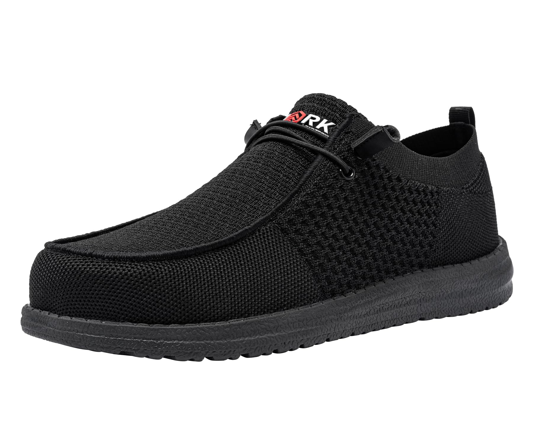 LARNMERN Slip On Steel Toe Shoes Men Lightweight Comfortable Lounging Walking Sneakers Safety Work Steel Toe Loafers(13 Wide Men, Black)