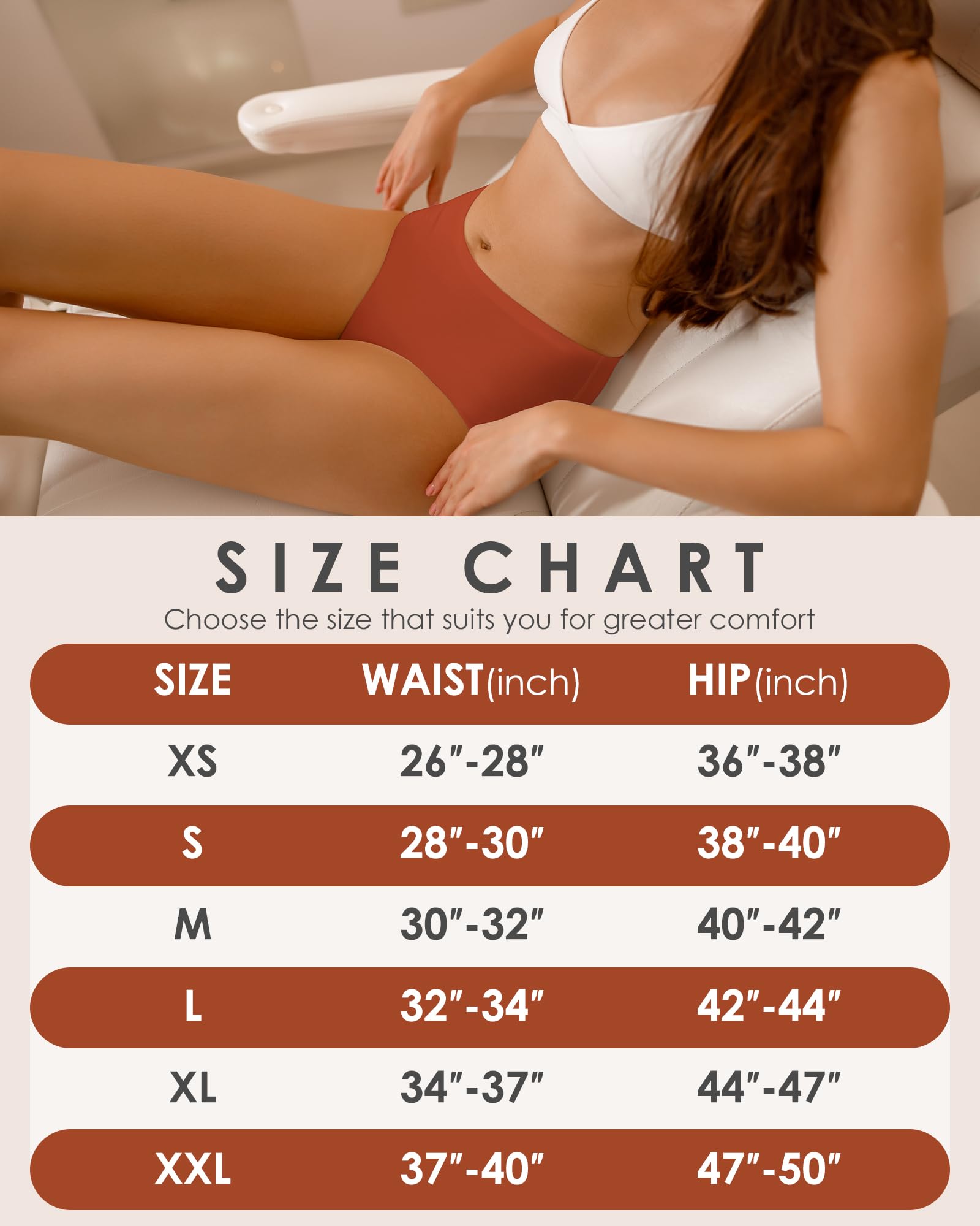 Womens Underwear Seamless Full Coverage Breathable Briefs No Show Silky Stretch High Waisted Ladies Panties 6 Pack (US, Alpha, Large, Regular, Regular, 6 Color Packs)