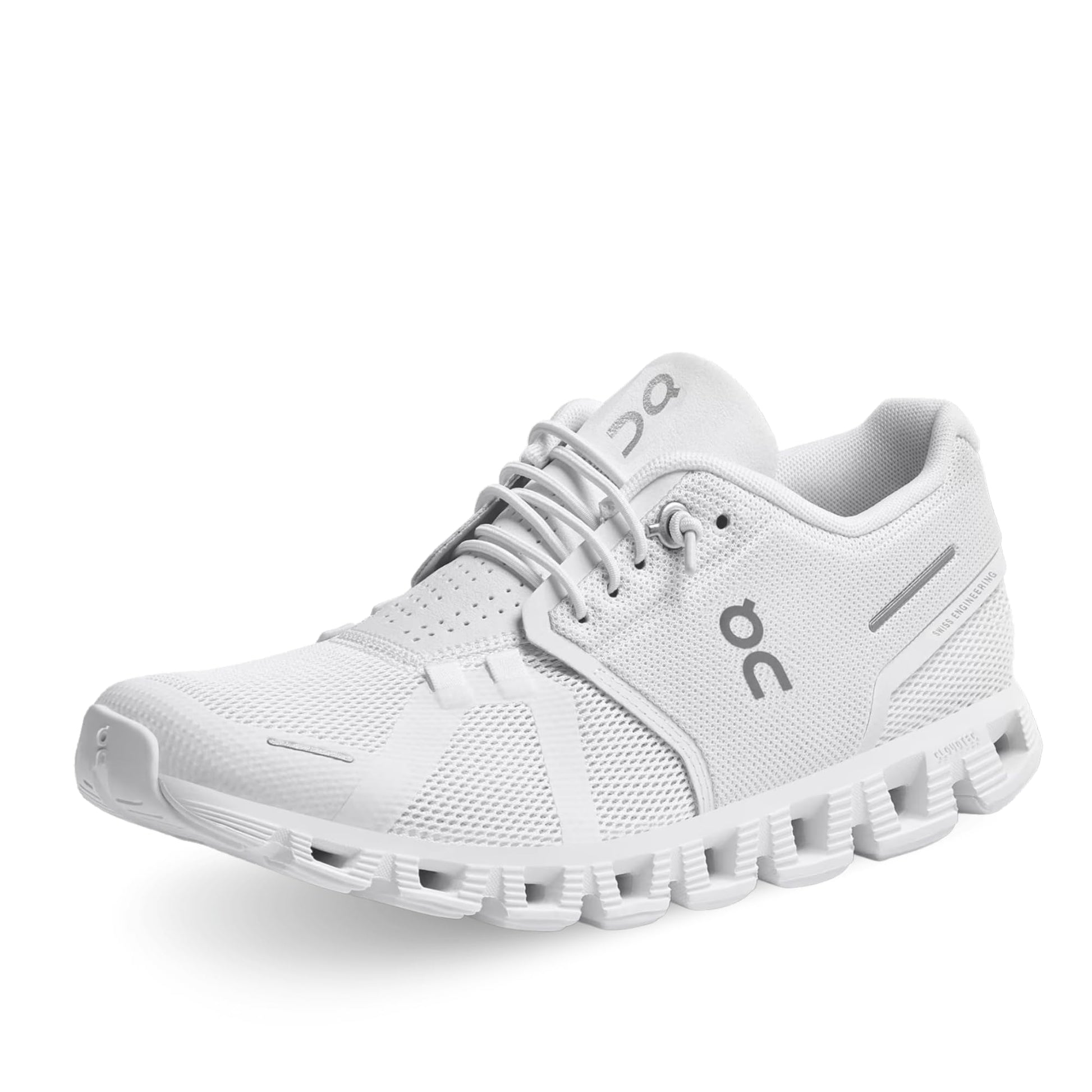 On Women's Cloud 5 Sneakers, All White, 7 Medium US