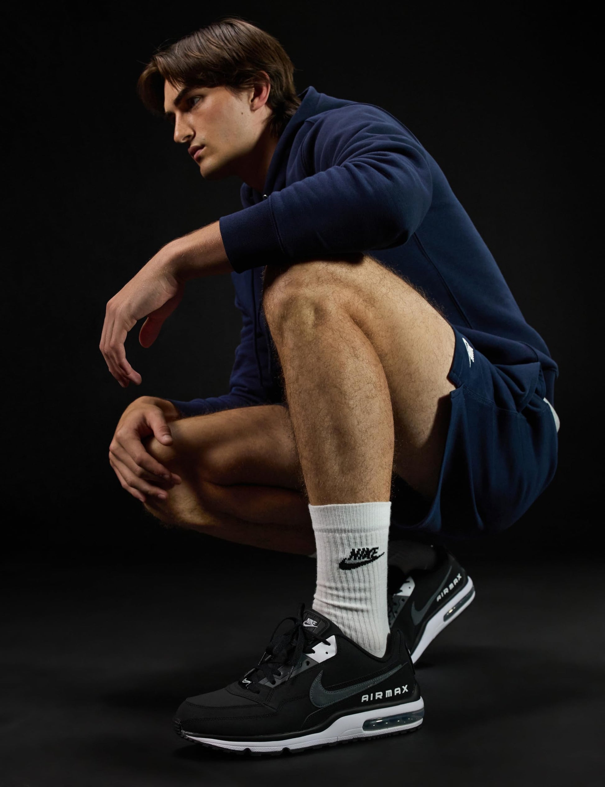 Nike Men's Air Max Ltd 3 Sneaker, Black/Dark Grey/White, 6