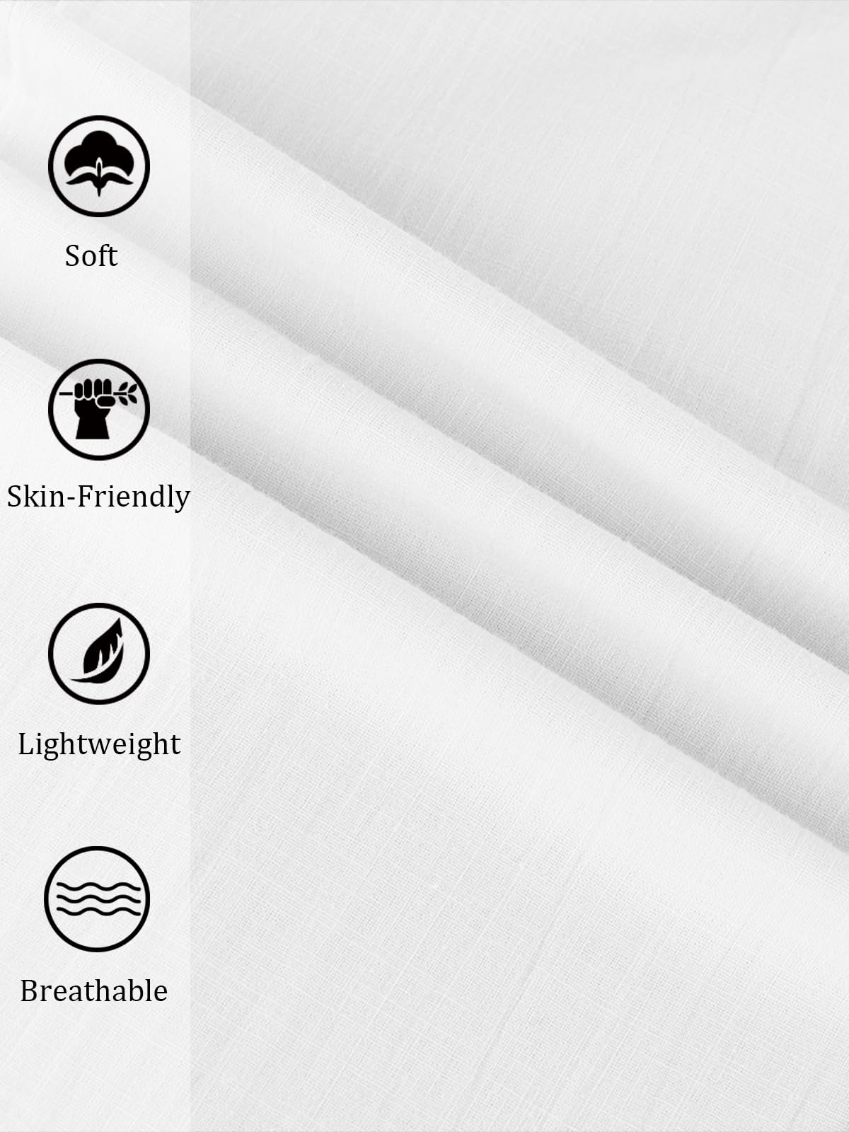 PASLTER Mens Casual Linen Pants Loose Fit Straight-Legs Elastic Drawstring Waist Summer Beach Yoga Long Pants A-White