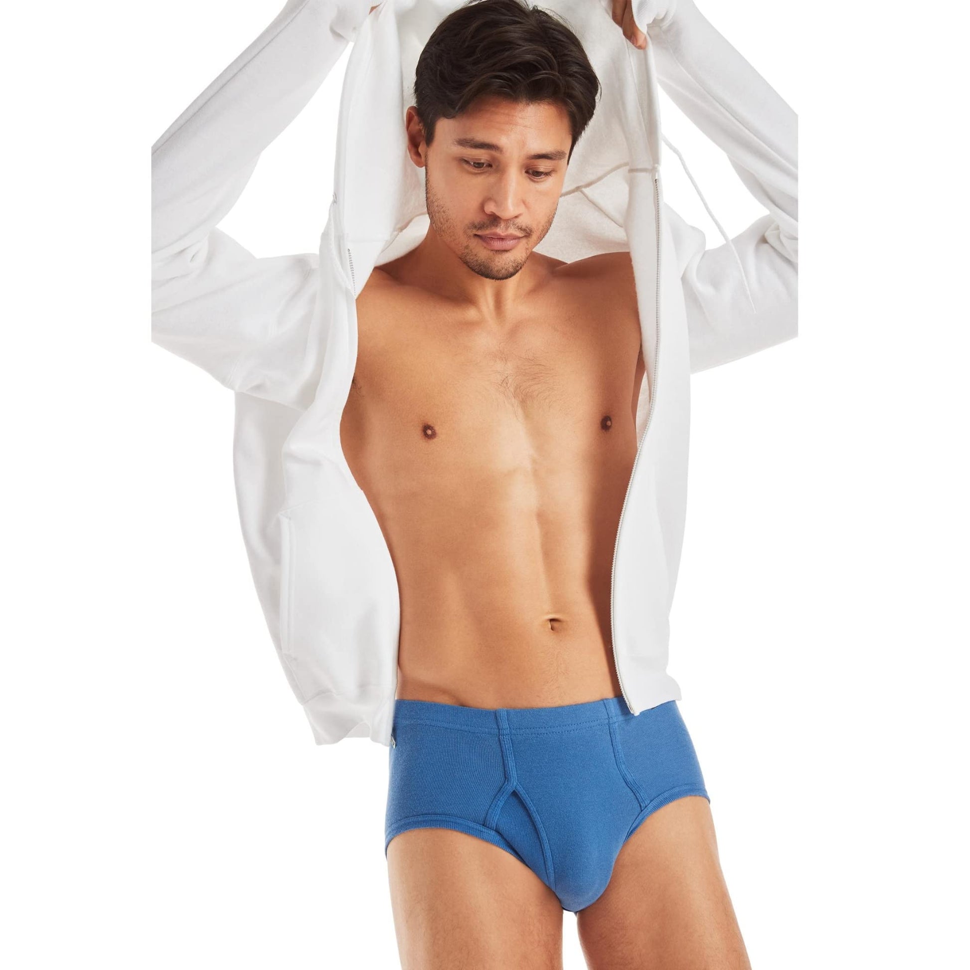 Hanes Men's Pack, Mid-Rise Briefs, Stretch Cotton Underwear, Classic, (Pack of 6) (Colors May Vary), Gray, Large