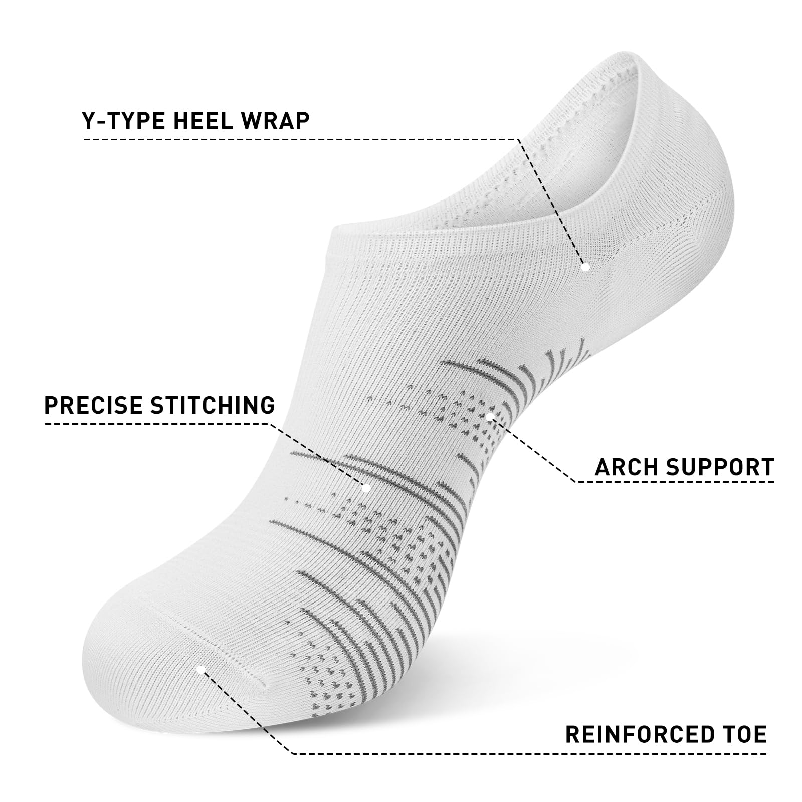 wernies No Show Socks Men 10 Pairs Ankle Low Cut Cotton Men Socks with Non Slip Grips 6-10