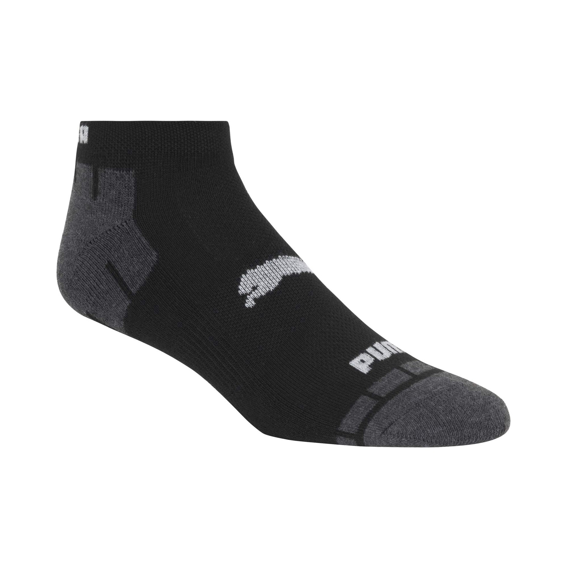 PUMA mens 8 Pack Low Cut Running Socks, Black, 10 13 US