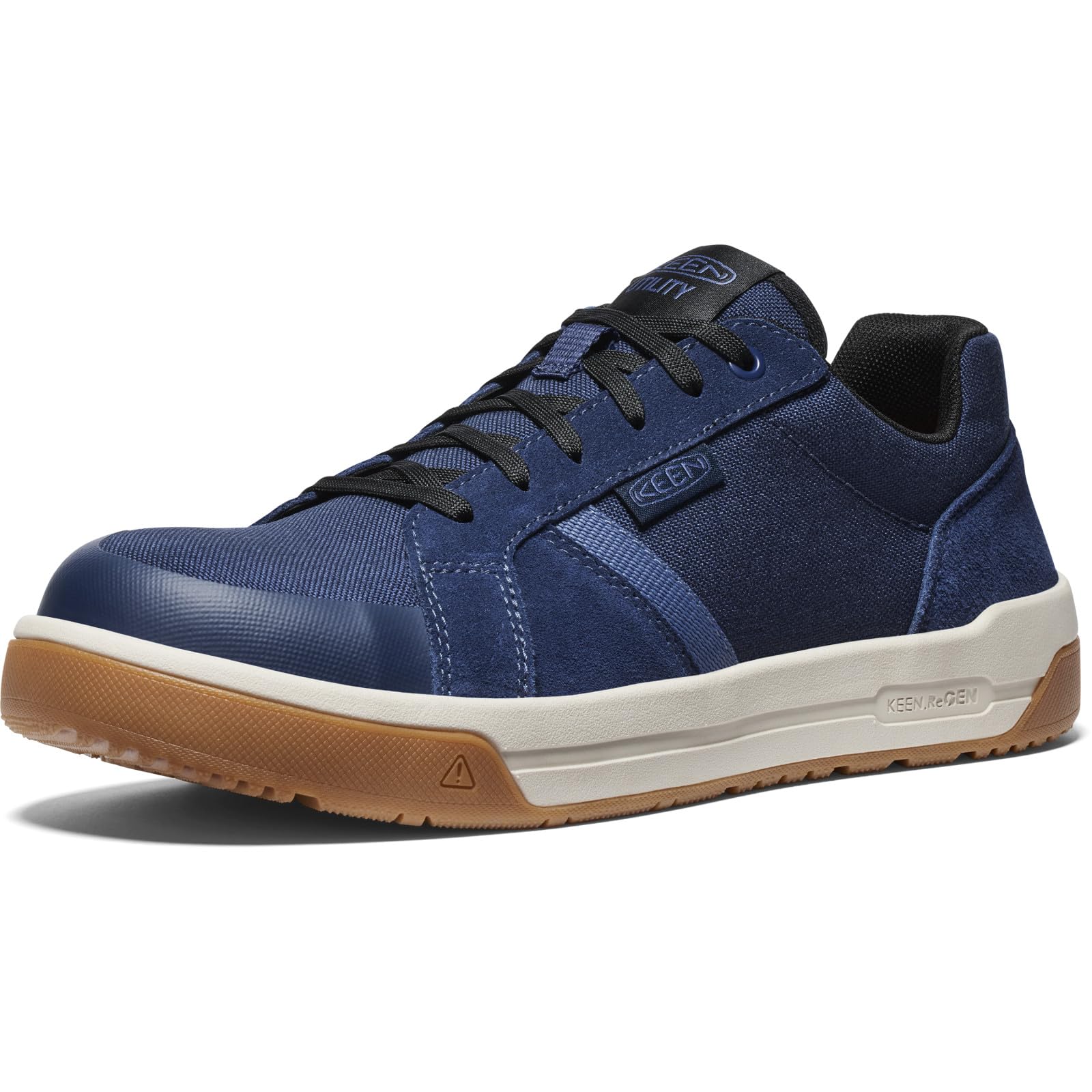 KEEN Utility Men's Kenton Low Height Composite Toe Breathable Work Sneakers, Naval Academy/Gum, 8 Wide