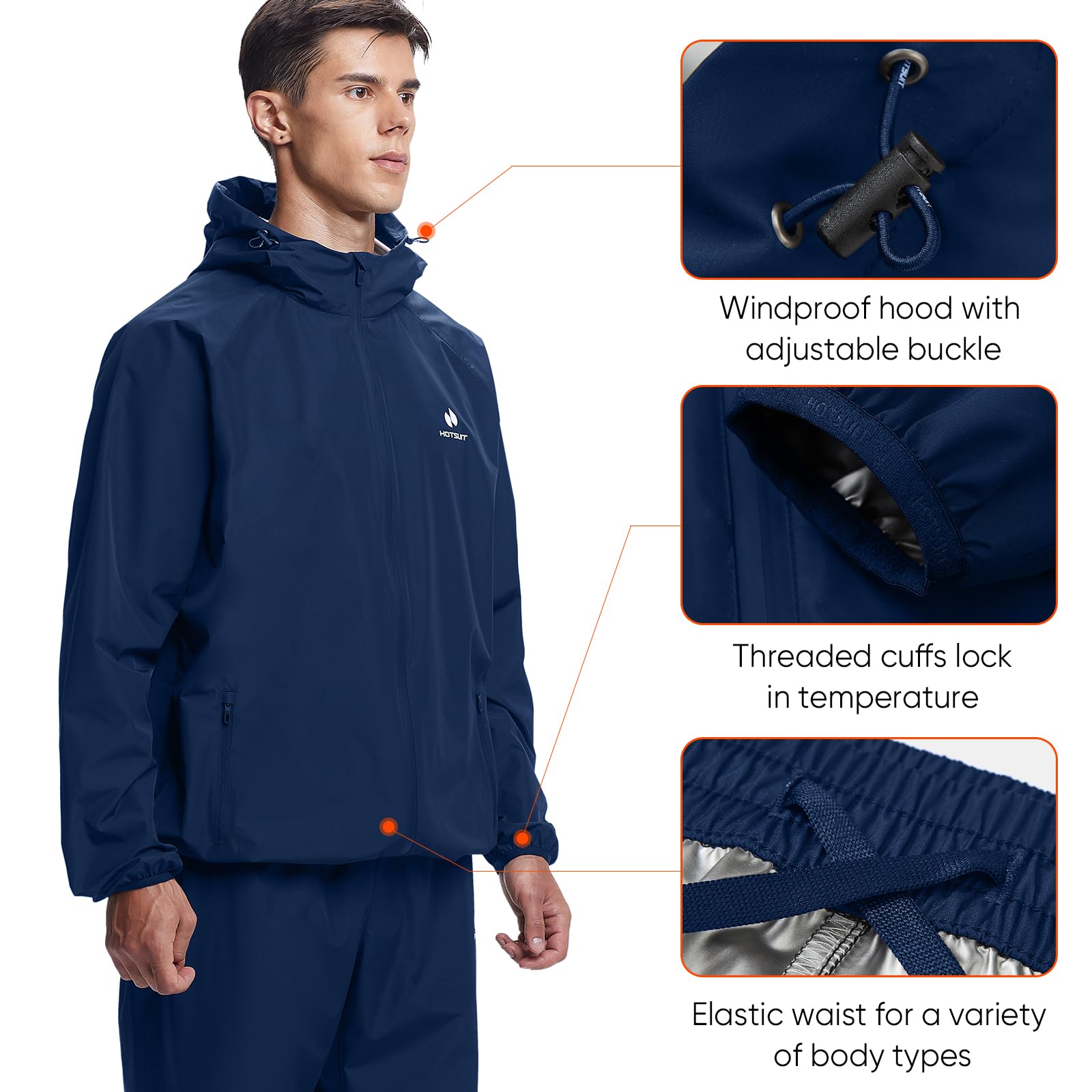 HOTSUIT Sauna Suit for Men – Hot Sweat Suit for Boxing Exercise, Sauna Jacket & Pants, Workout Fitness Gear