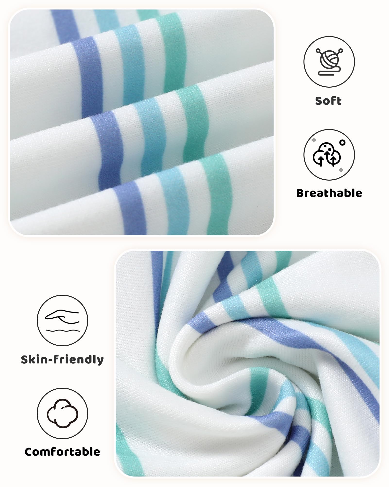 DISAUR Infant Clothes Boys 0-3 Months Stripe Printed Jumpsuit Light Blue Suspender Pants Baby Outfit Come Back Home