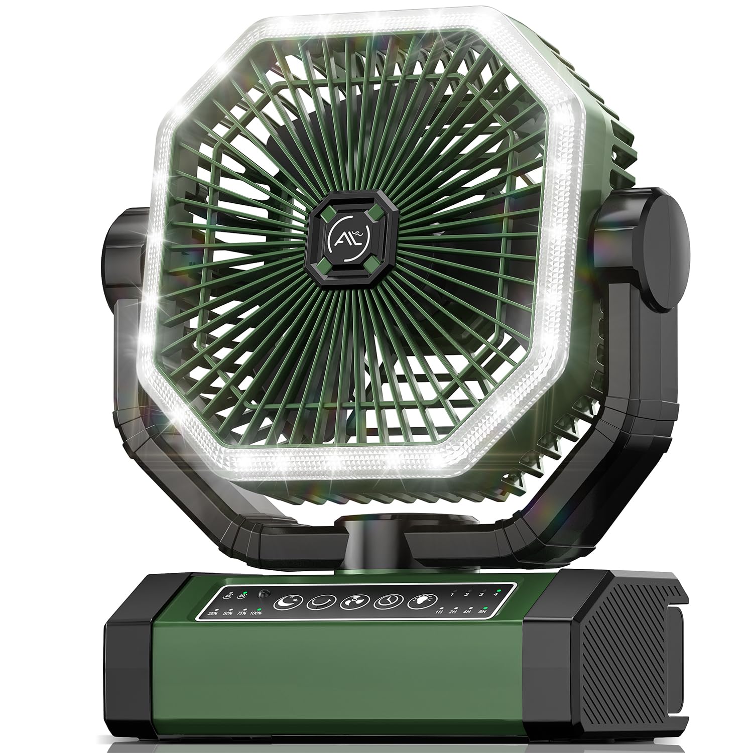 Portable Fan 24000mAh Battery Powered with Remote & LED, 4 Speed Strong Airflow, Desk/Camping/Outdoor/Gym Fan for Office Travel Treadmill Camping Gear