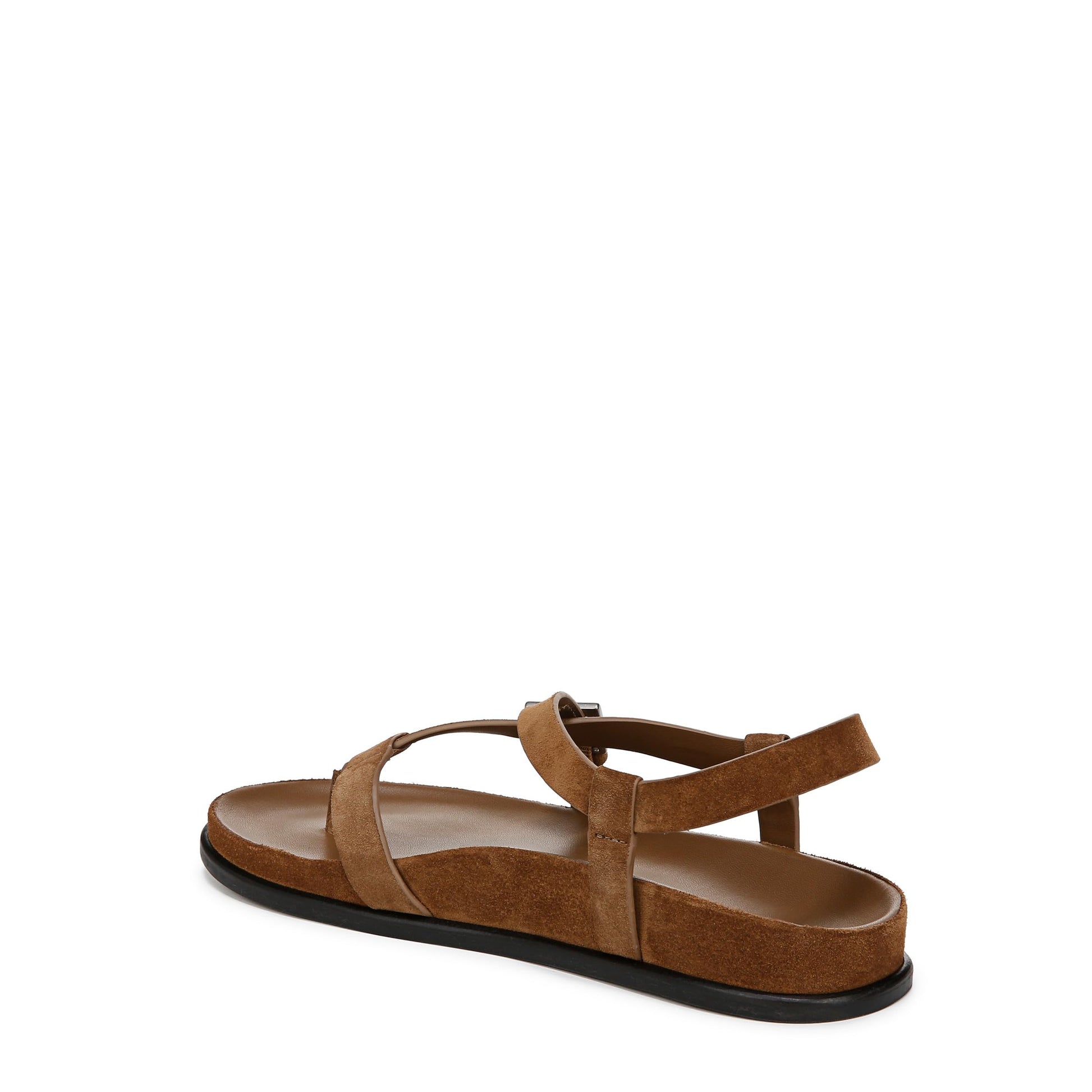 Vince Womens Franca Flat Sandal Elmwood Suede 8 M