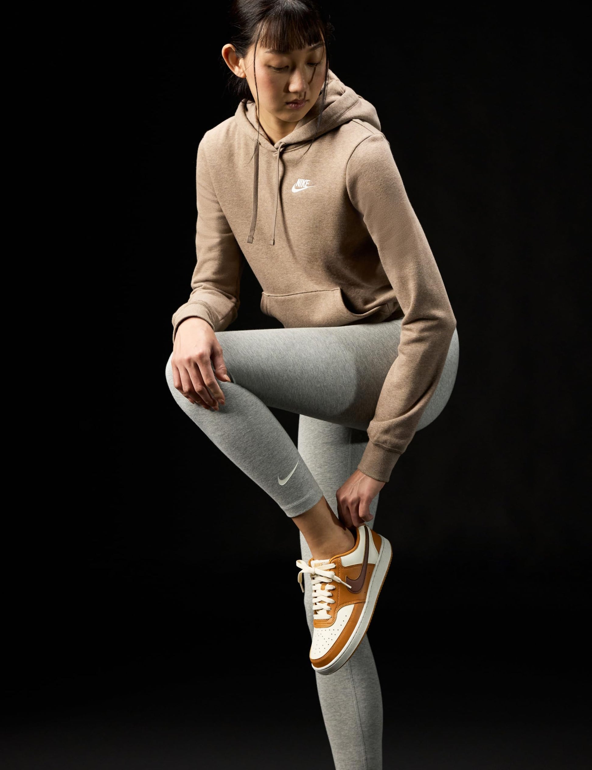 Nike Women's Court Vision Low Next Nature Sneaker, Desert Ochre/Fauna Brown/Pale Ivory, 9