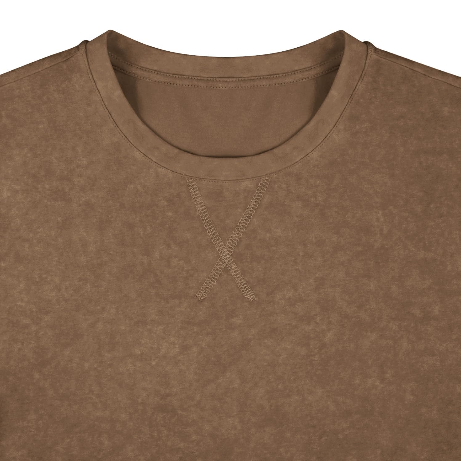 LOGEEYAR Men's Athletic Washed T-Shirts Basic Crew Neck Tees Tops Casual Distressed Cotton T Shirts for Men Coffee