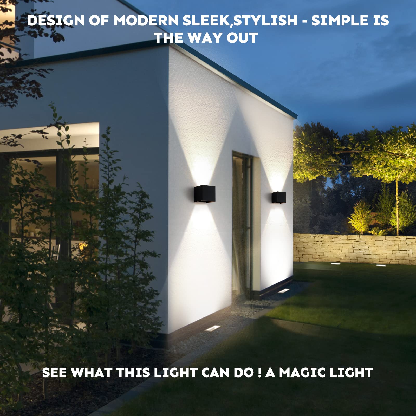 Scpitw Modern Wall Lights 4 PCS LED Wall Pack Light Waterproof Outdoor Sconces for Porch Patio