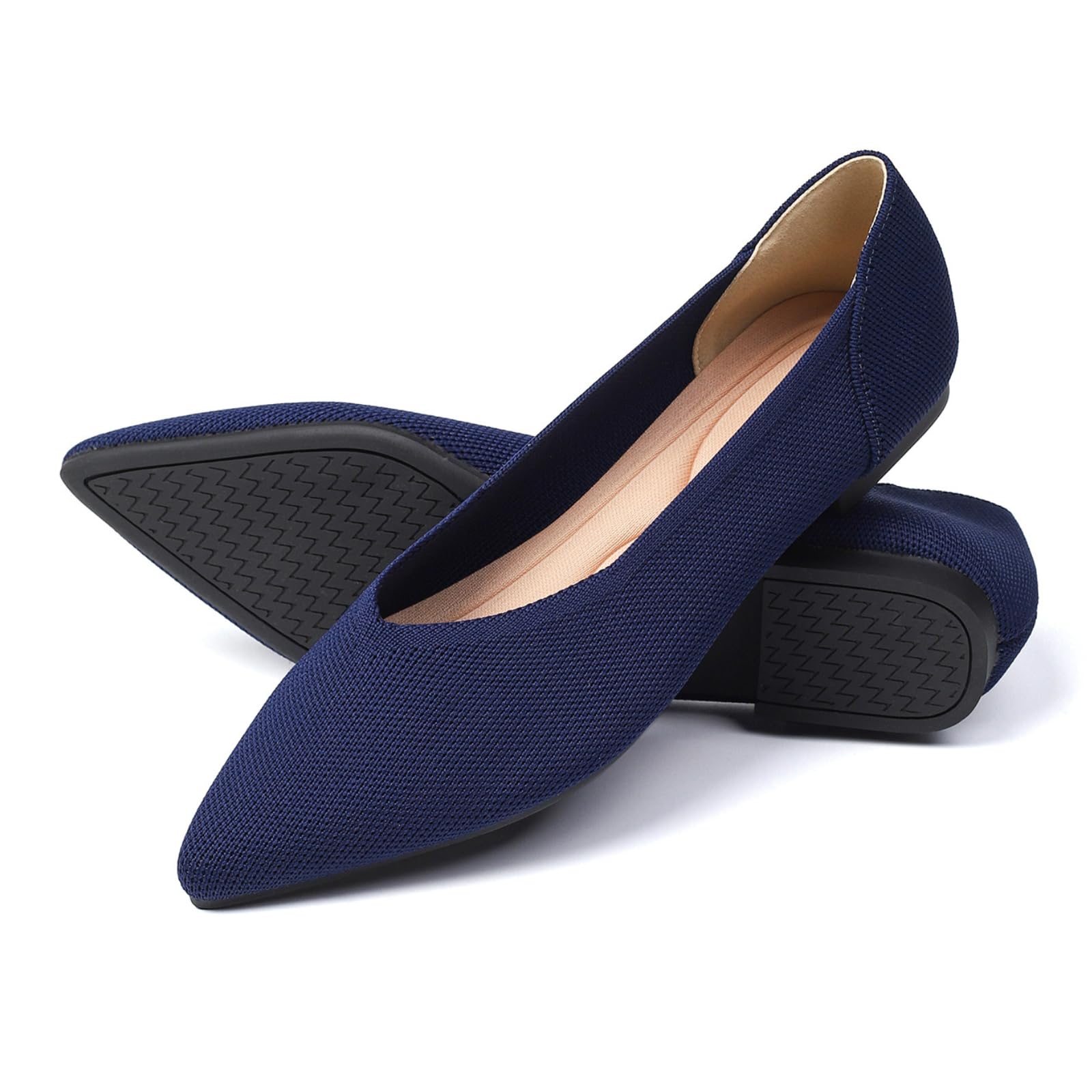 Semwiss Women's Ballet Flats Comfortable Casual Dressy Shoes Work Office Shoes Pointed Toe Flats Navy Size 6