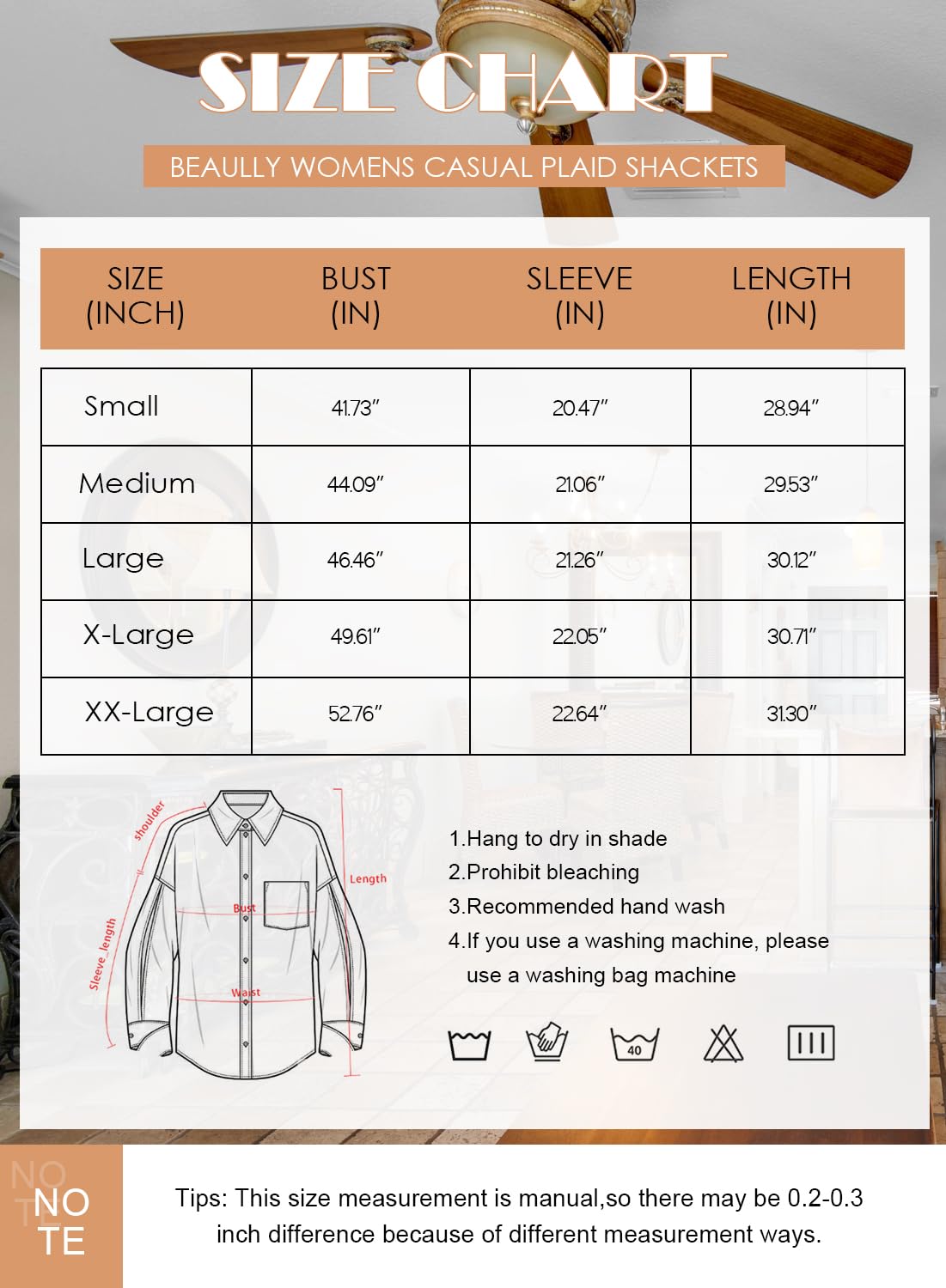 Beaully Women's Flannel Plaid Shacket Long Sleeve Button Down Shirts Jacket Coats with Side Pockets 6017 Khaki L