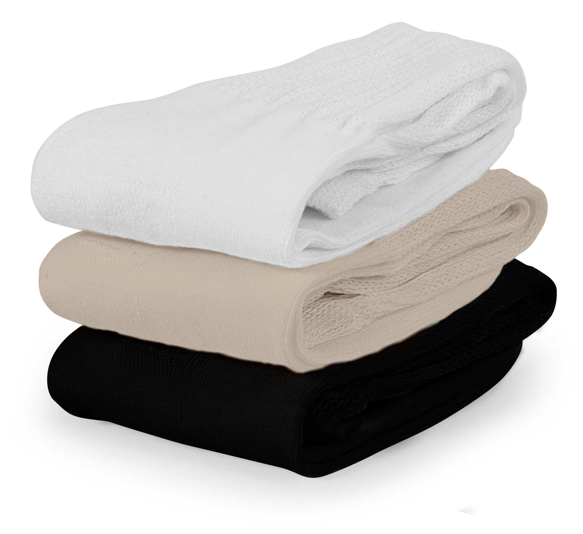 BomKinta Crew Slouch Socks Women - Retro Scrunch Short Sock - Soft Solid Ankle Socks Size 5-11 3 Pair Black White Cream